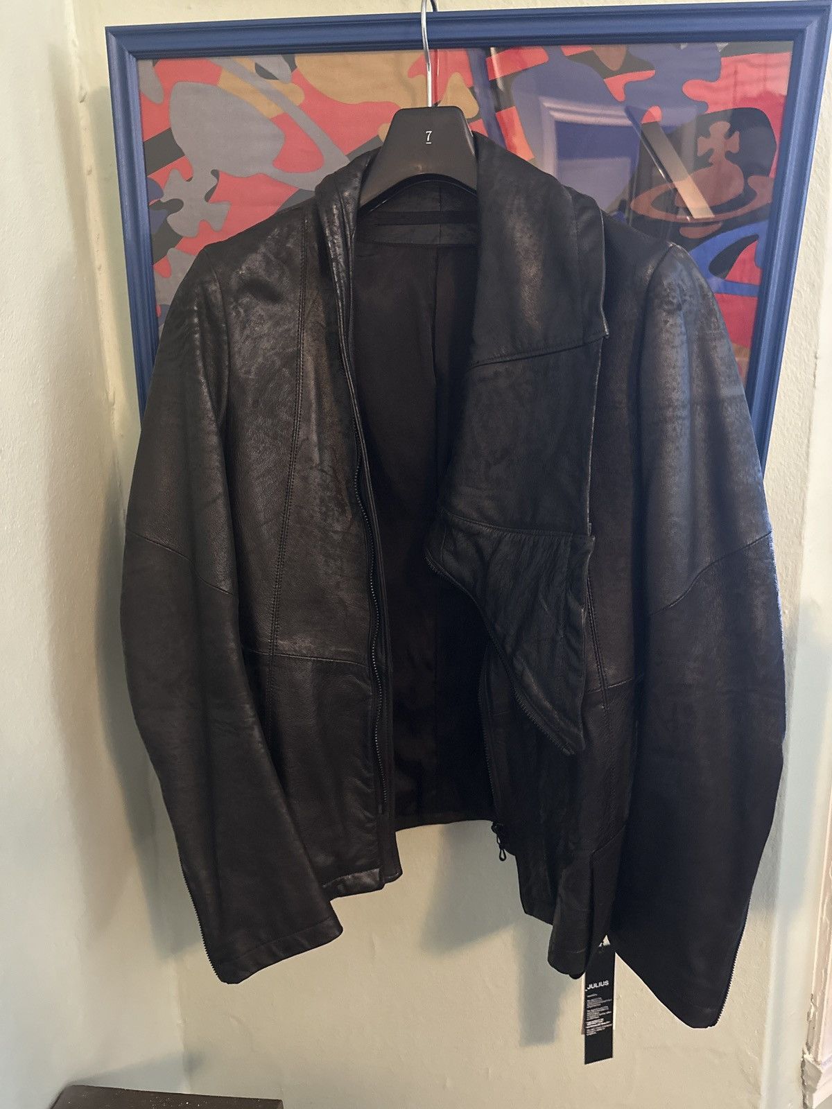 Julius Julius Leather SS17 Asymmetric Collar Detailed Lamb Jacket | Grailed