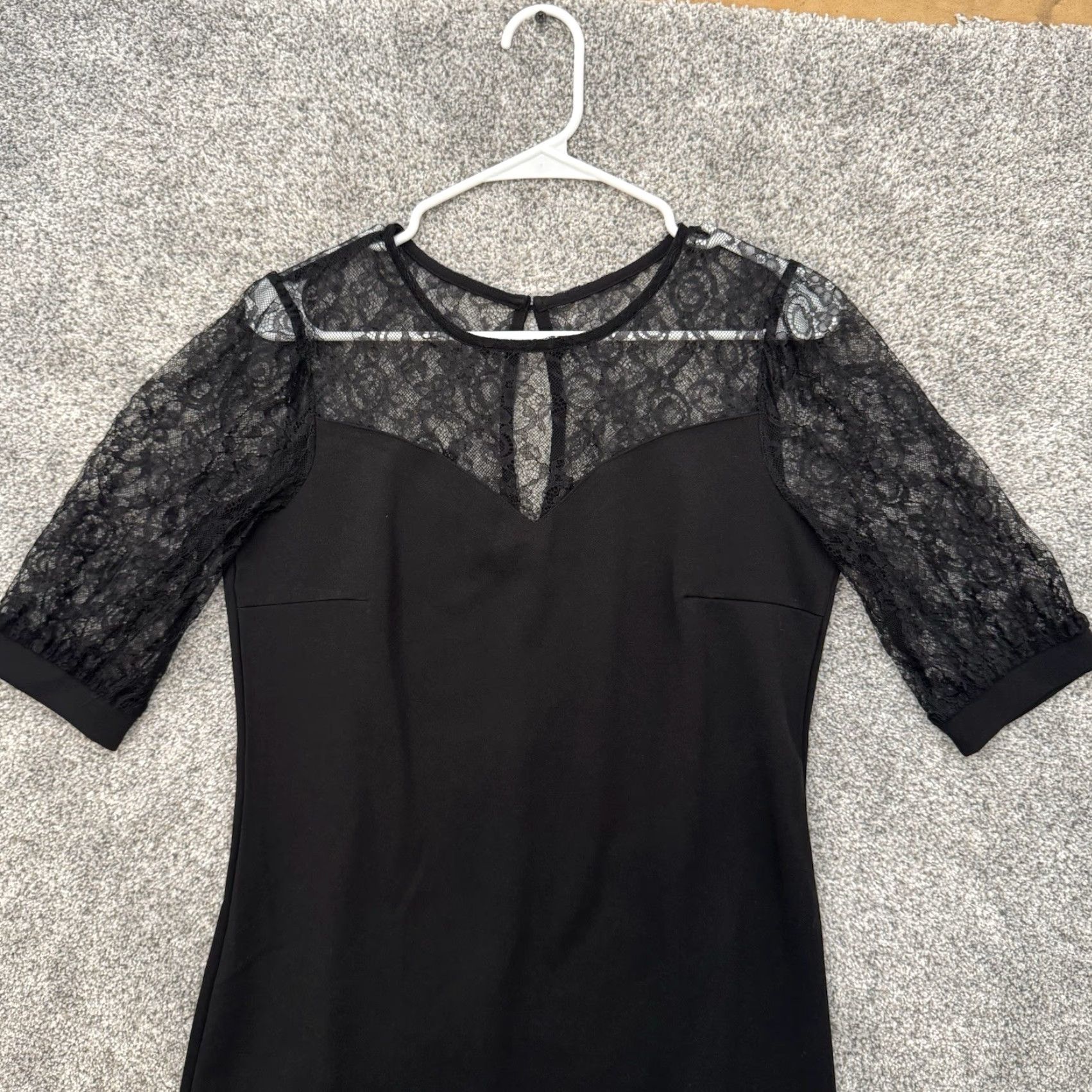 Venus Venus Dress S Black Lace Short Sleeve Sweetheart Neckline Zip Cocktail Party Size S / US 4 / IT 40 - 5 Thumbnail