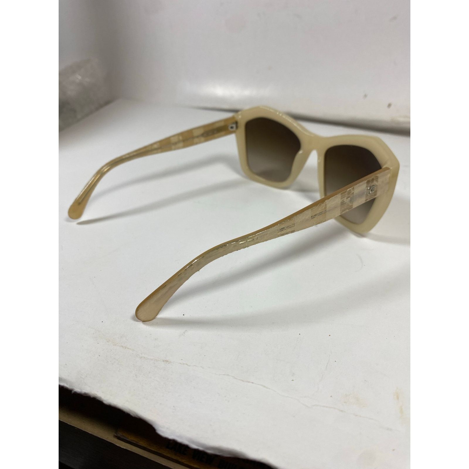 Chanel Chanel 5296 Sunglasses Pale Beige Frame & Gradient Lenses Size ONE SIZE - 8 Thumbnail