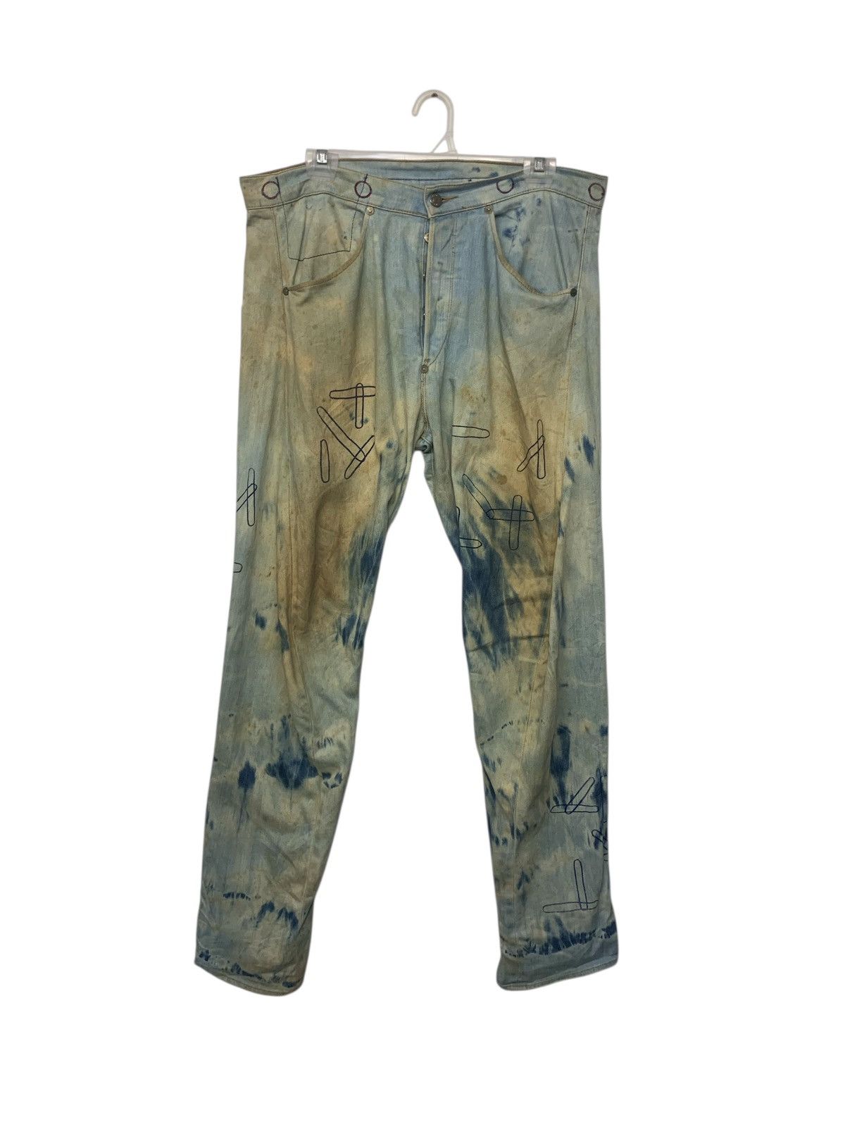Levi's Vintage Clothing Rare Levi's Engineered Jeans Acid Washed Printed Mens Jeans Size US 35 - 1 Thumbnail