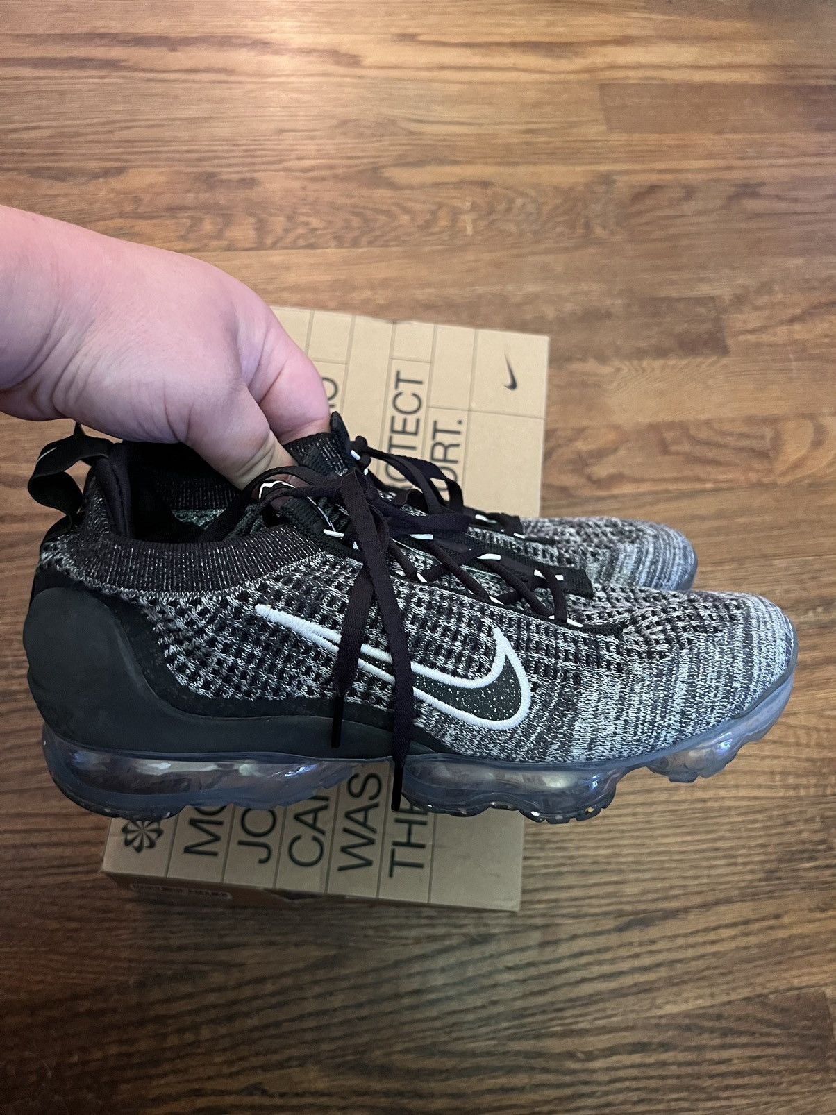 Nike Air Vapormax 2021 FK Flyknit Mens Oreo Black Shoes