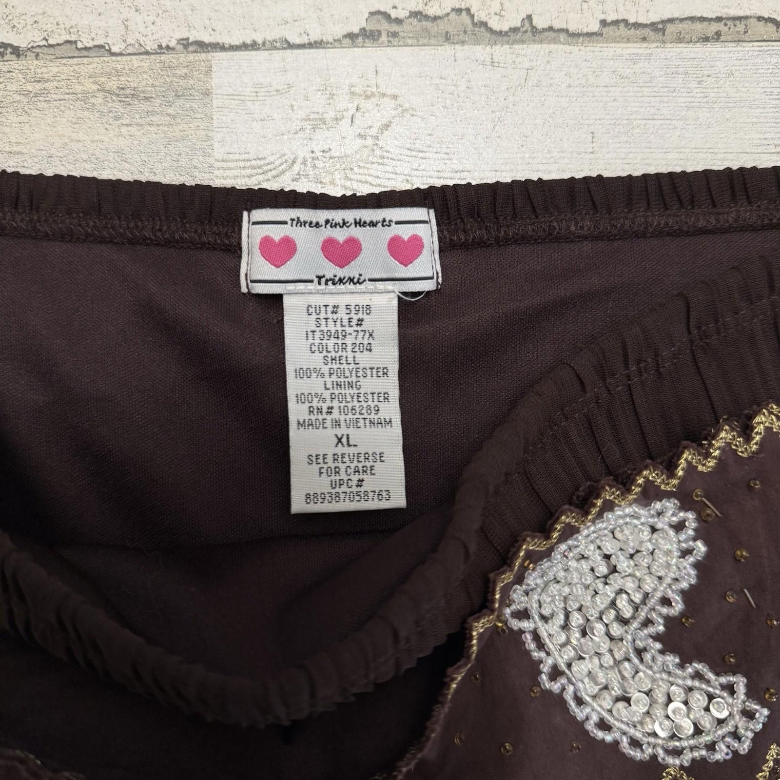 Designer Trixxi brown indie boho Paisley fairy skirt xl Size 40" / US 18 - 6 Thumbnail