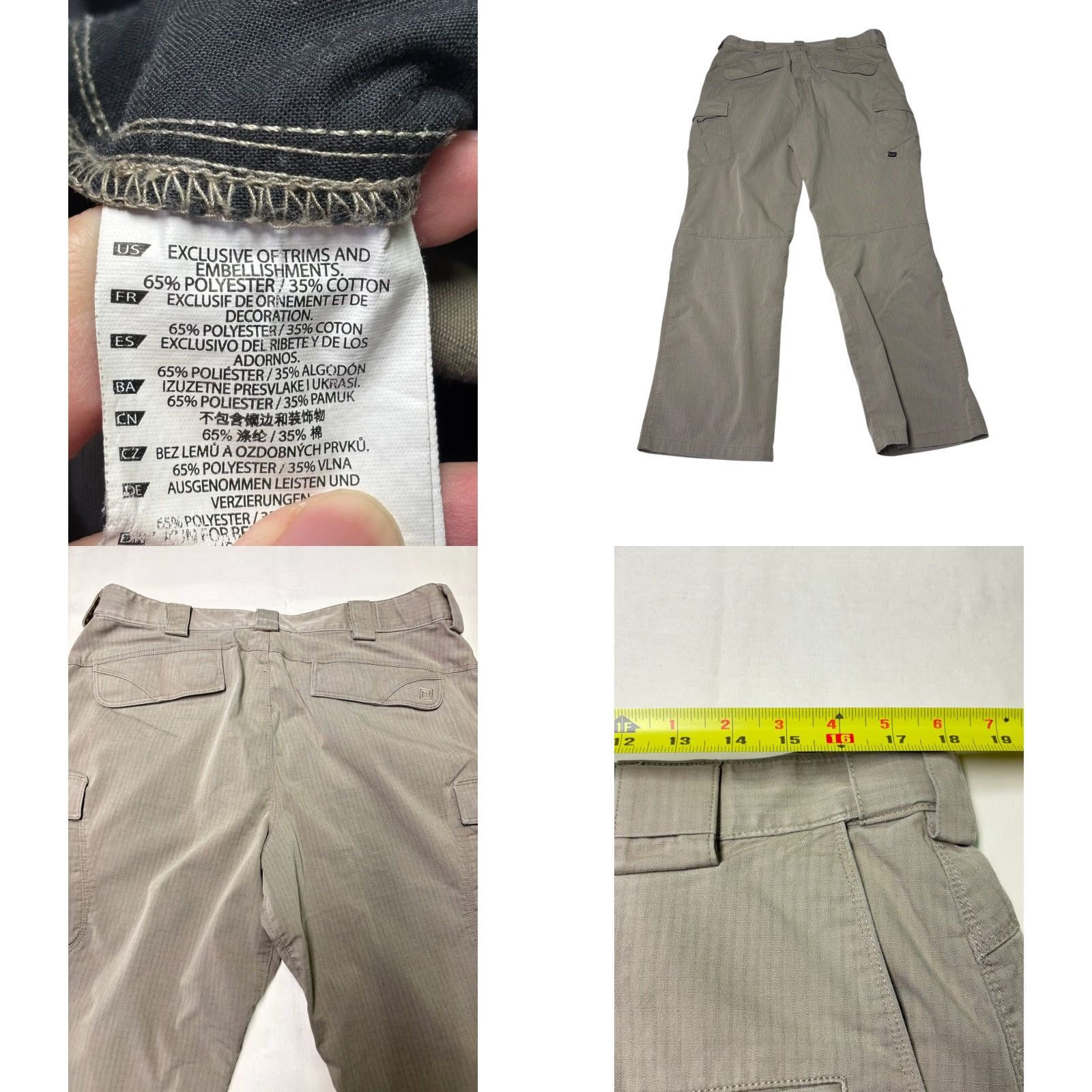 Vintage VINTAGE: No 5.11 Tactical MEN'S CARGO PANT Cargo Pants Beige 36x32 Regular Pockets Adjustable Waist Zipper Button Logo Canvas Workwear Outdoor Size US 36 / EU 52 - 8 Thumbnail