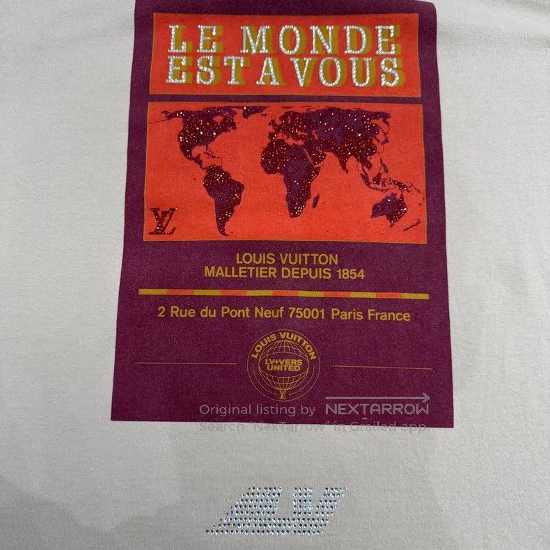 Louis Vuitton Louis Vuitton Rhinestone map short sleeve Size US L / EU 52-54 / 3 - 4 Thumbnail