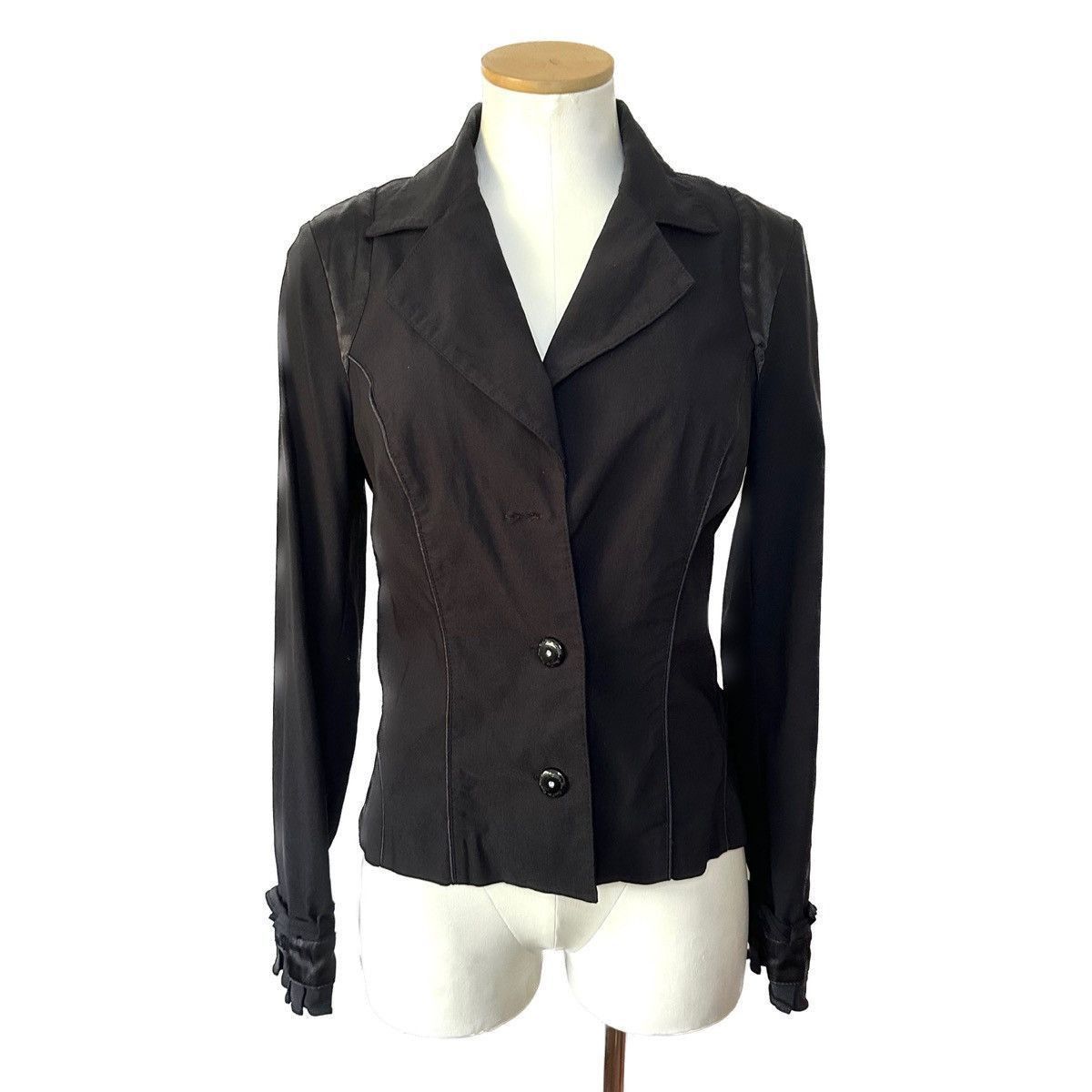 Vintage Baby Phat Gold Cat Satin Trim Frilly Cuff Black Blazer XL Size XL / US 12-14 / IT 48-50 - 1 Thumbnail