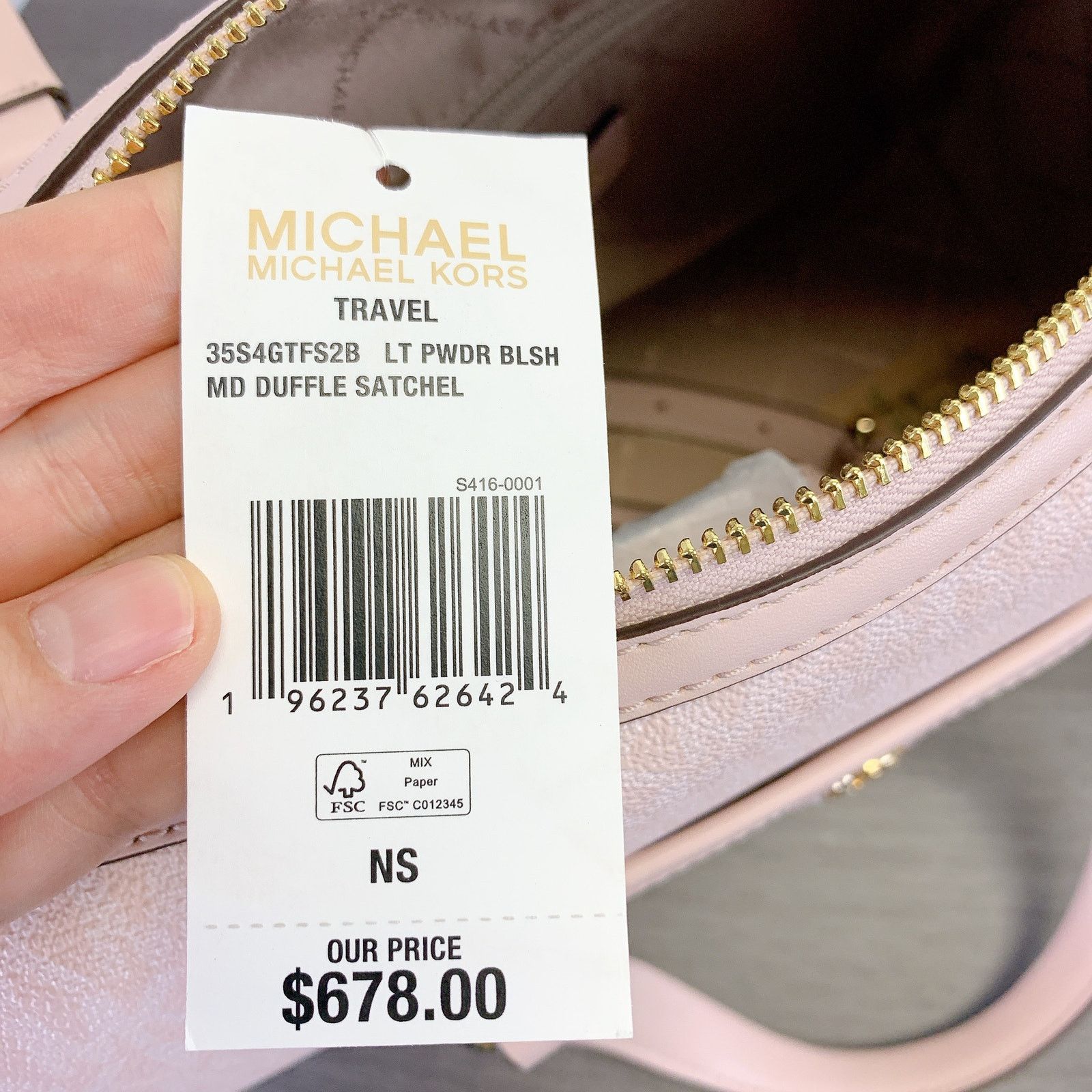 Michael Kors Michael Kors 35S4GTFS2B Jet Set Medium Signature PWDR BLSH Size ONE SIZE - 7 Thumbnail