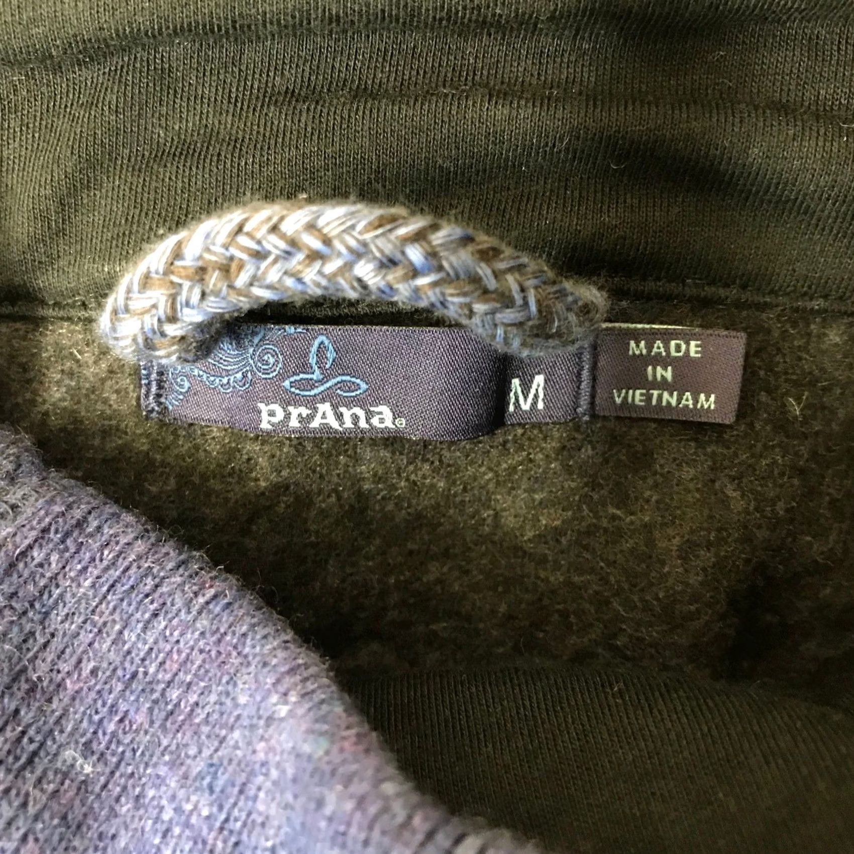 Prana prAna Women Recycled Wool Blend Funnel Neck Pullover Medium Blue Cable Knit Sweater Size M / US 6-8 / IT 42-44 - 7 Thumbnail
