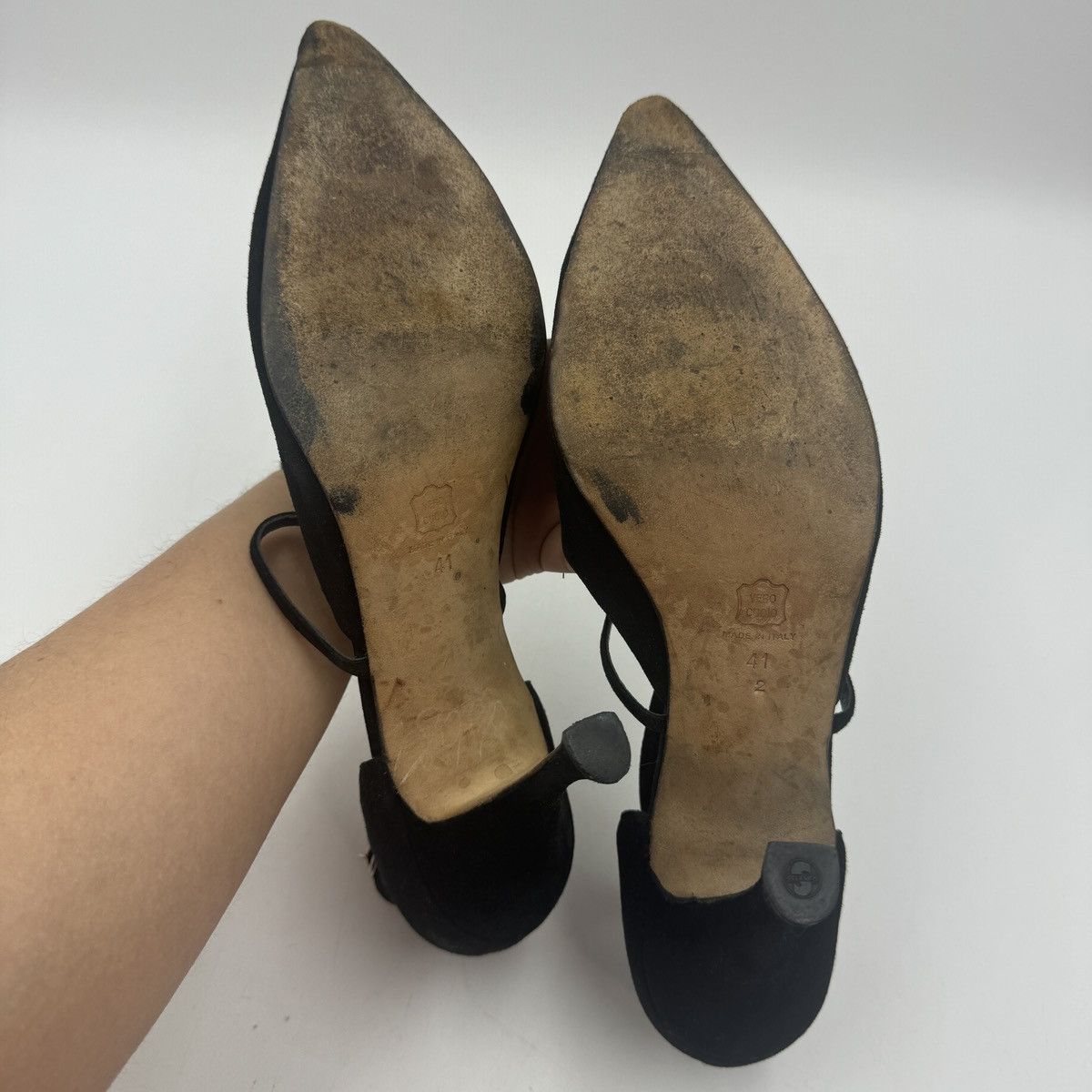 Manolo Blahnik Manolo Blahnik Black Suede Heels Size US 11 / IT 41 - 6 Thumbnail