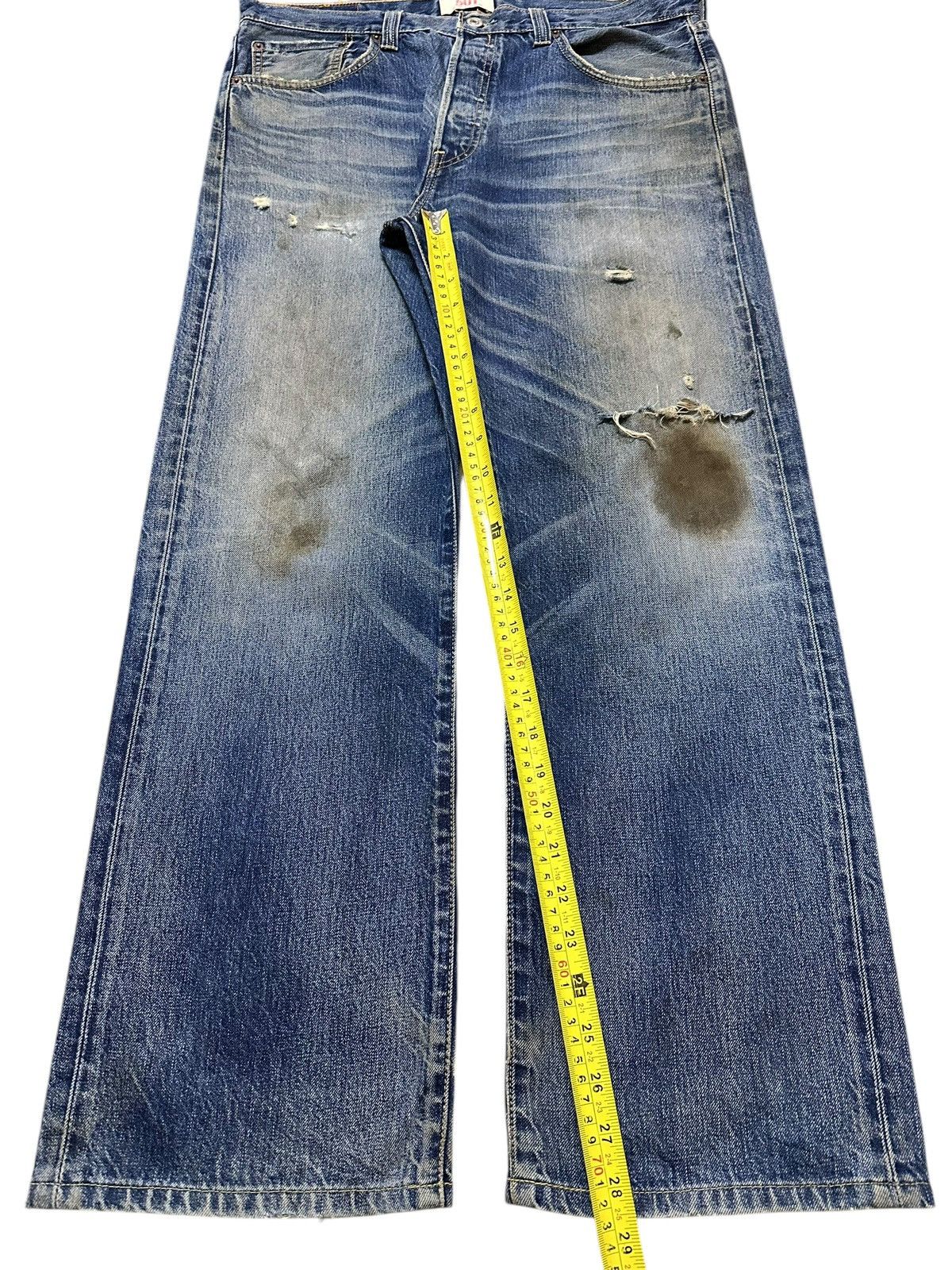 Levi's Vintage Levis 501 Mud Faded Wash Style Loose Jeans Size US 34 / EU 50 - 14 Thumbnail