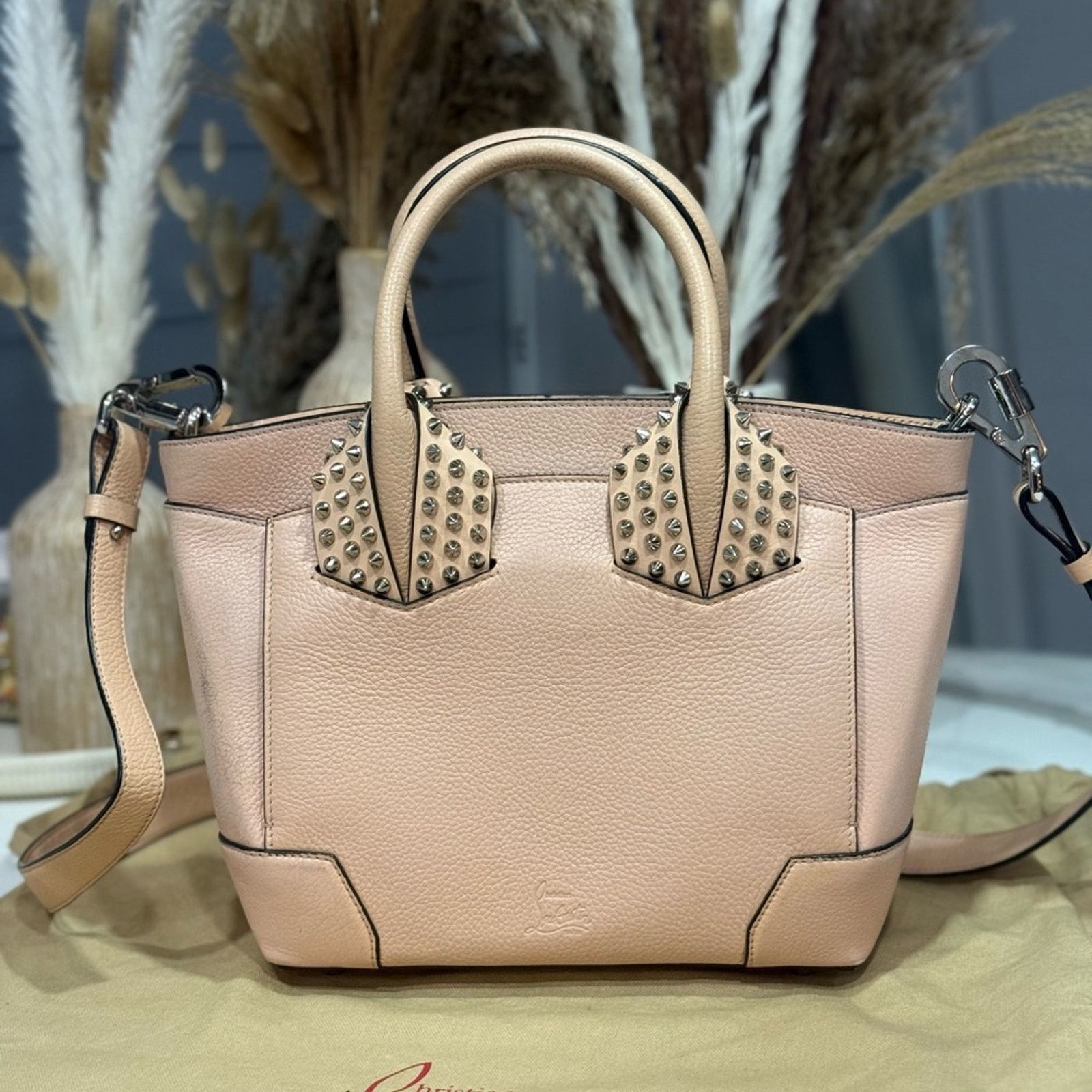 Christian Louboutin Christian Louboutin Eloise Small Studded Leather Tote Beige Size ONE SIZE - 9 Thumbnail