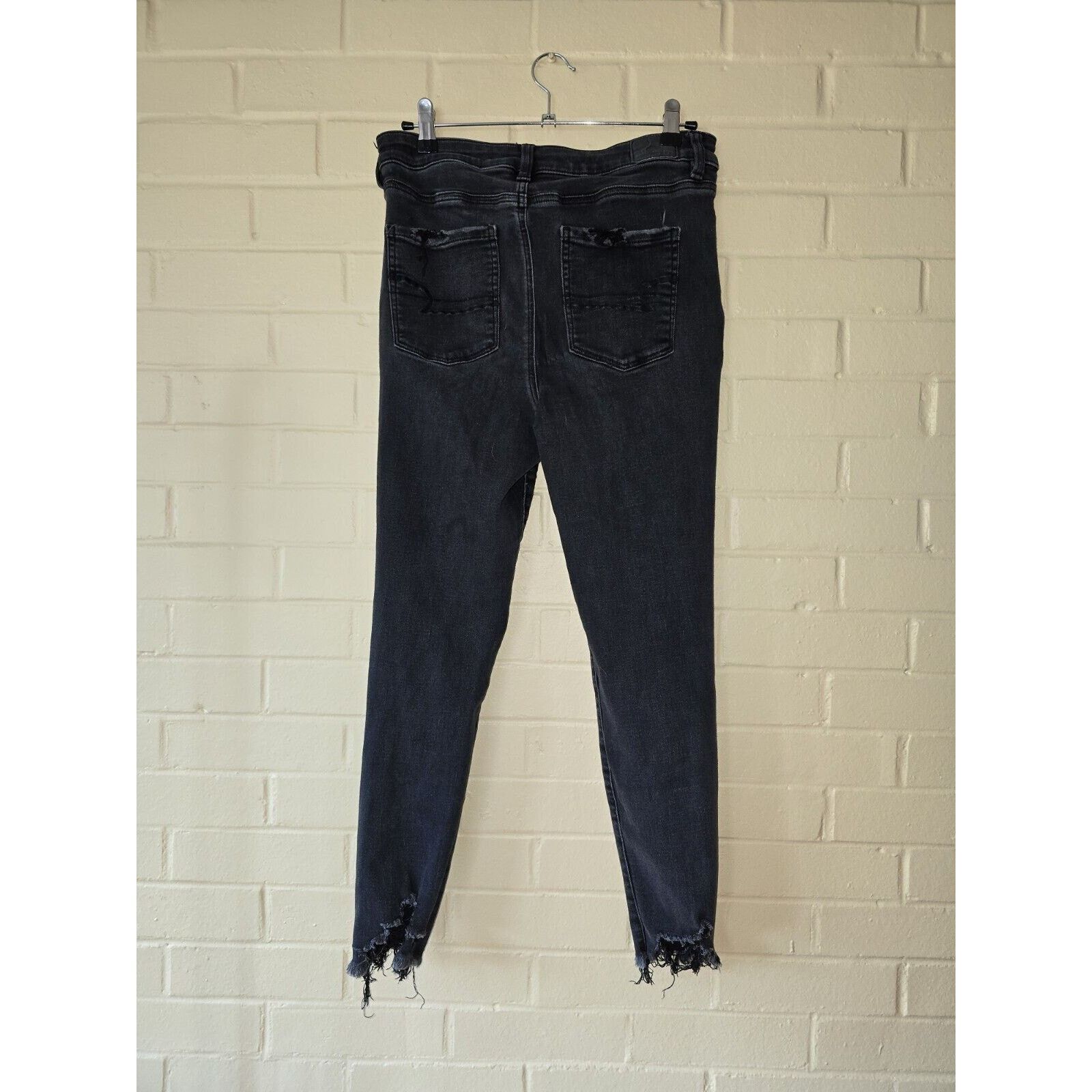 American Eagle Outfitters American Eagle Womens 10 Next Level Women Jeans Black Skinny Size 32" / US 10 / IT 46 - 6 Thumbnail