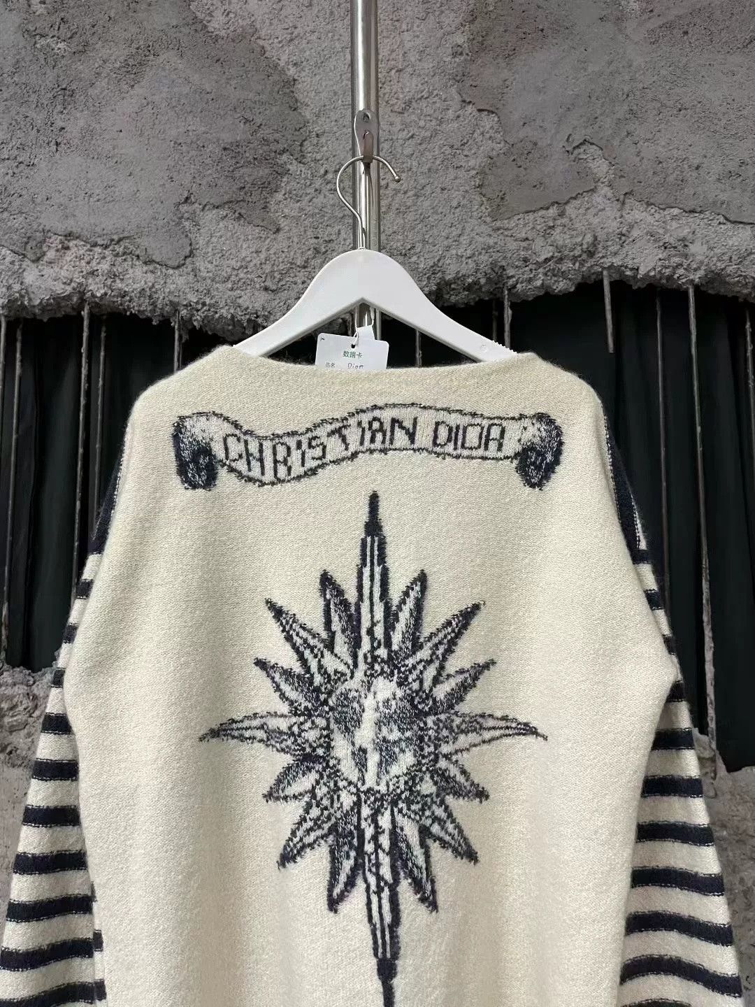 Dior Dior Sun Scroll Striped Distressed Knit Sweater Size US 7 / EU 40 - 3 Thumbnail