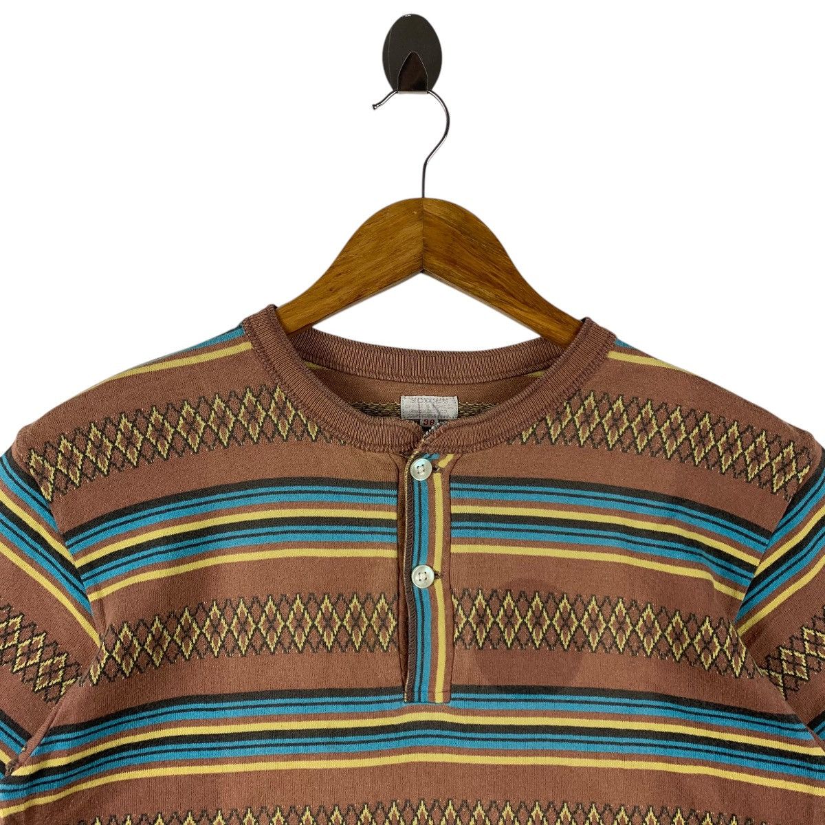 Warehouse Vintage WAREHOUSE hanley neck tribal stripe tee Size US S / EU 44-46 / 1 - 2 Thumbnail