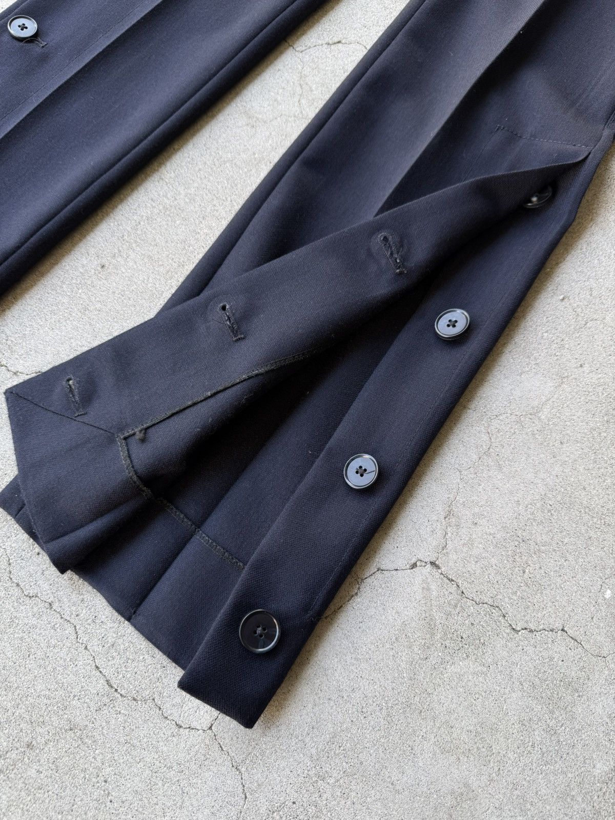 Daniel W. Fletcher DANIEL W. FLETCHER 21AW Dark Navy Wool Slit Trousers Size US 28 / EU 44 - 4 Thumbnail