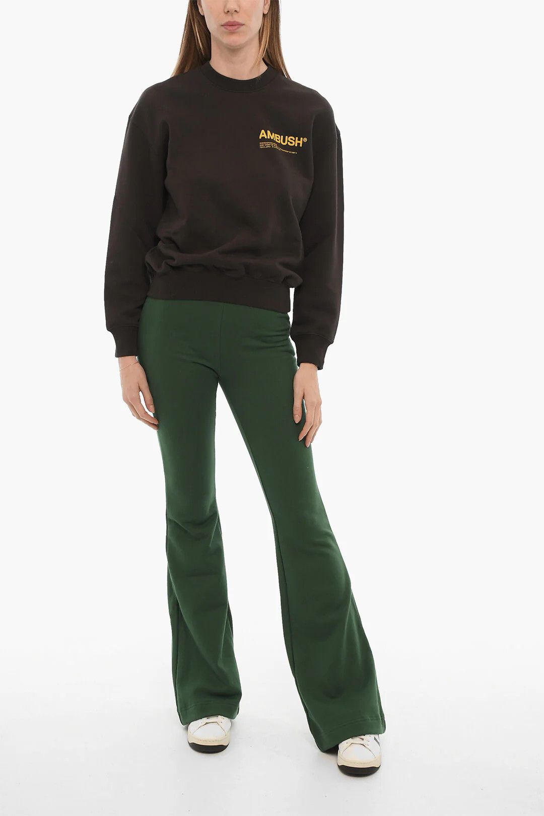 Ambush Design og1mm0426 Crewneck Brushed Cotton Sweatshirt in Brown Size S / US 4 / IT 40 - 4 Thumbnail