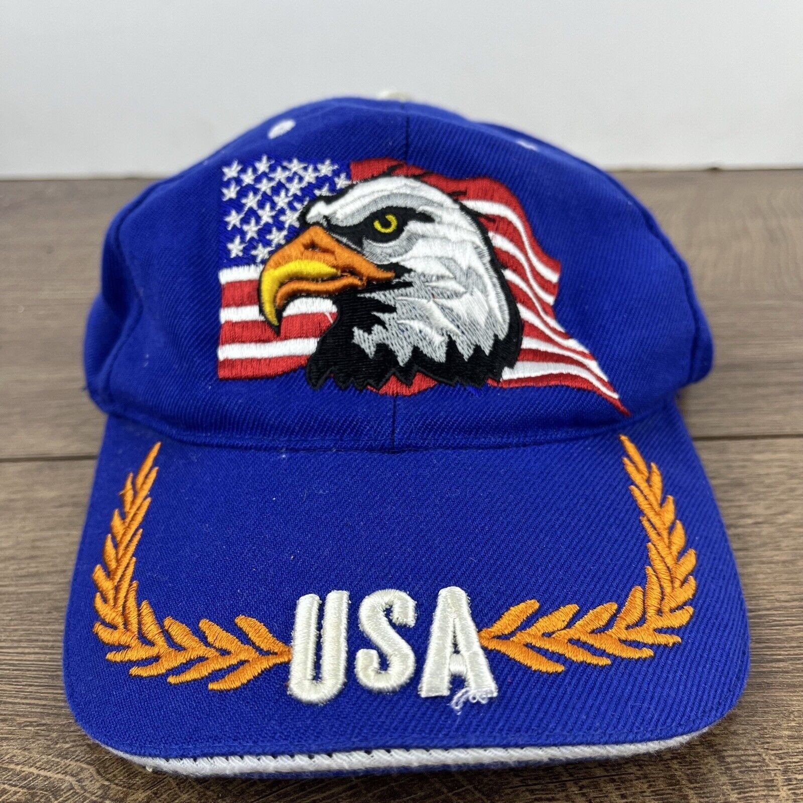 Other Bald Eagle Hat USA American Flag Hat Blue Adjustable Hat Blu Size ONE SIZE - 3 Thumbnail