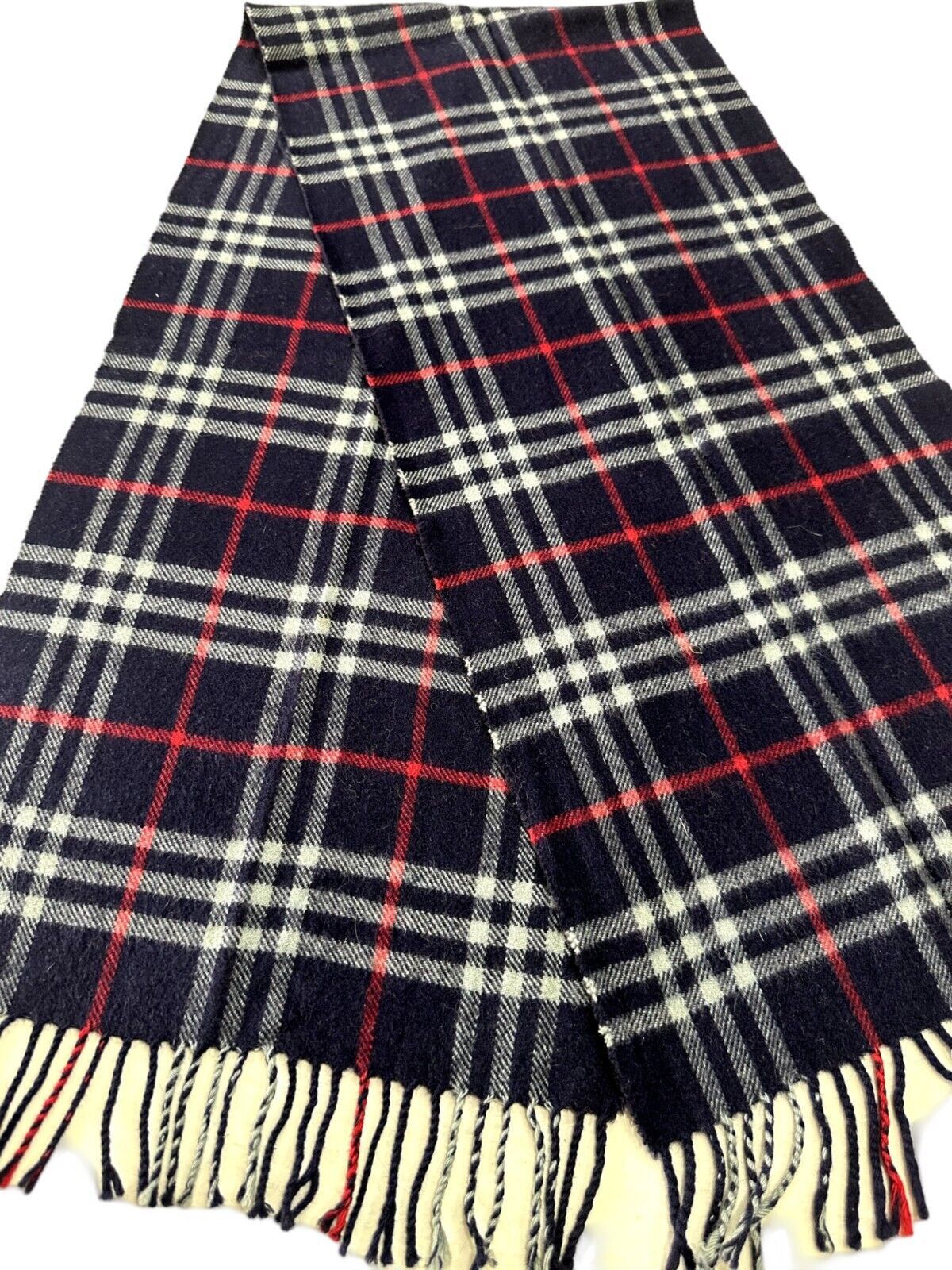 Burberry Burberrys Authentic Unisex Scarf Navy Blue 100% Cashmere Size ONE SIZE - 2 Thumbnail
