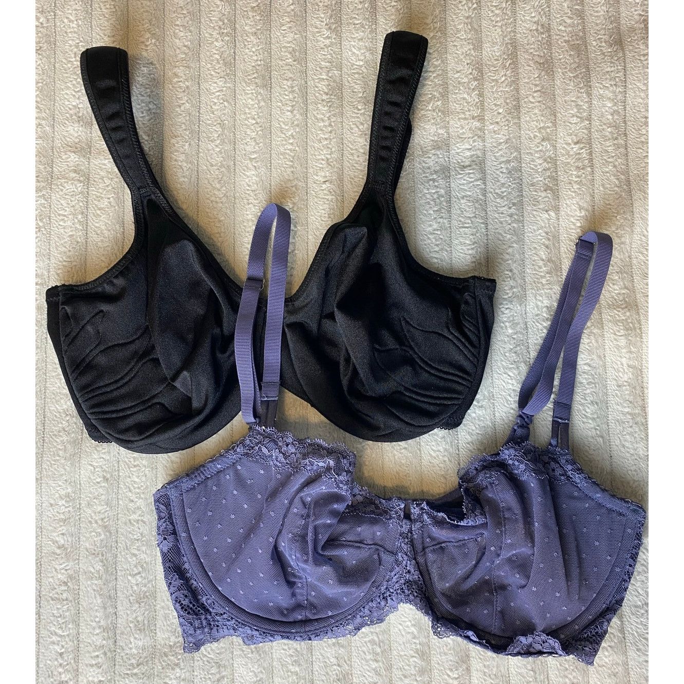 Victoria's Secret 34DD Bra Lot of (2) Victoria's Secret Blue, Maidenform Black Size ONE SIZE - 2 Thumbnail
