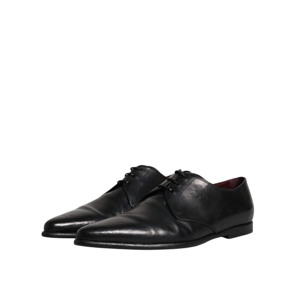 Dolce & Gabbana Dolce & Gabbana Black Leather Lace Up Men Derby Formal Shoes Size US 11 / EU 44 - 4 Thumbnail