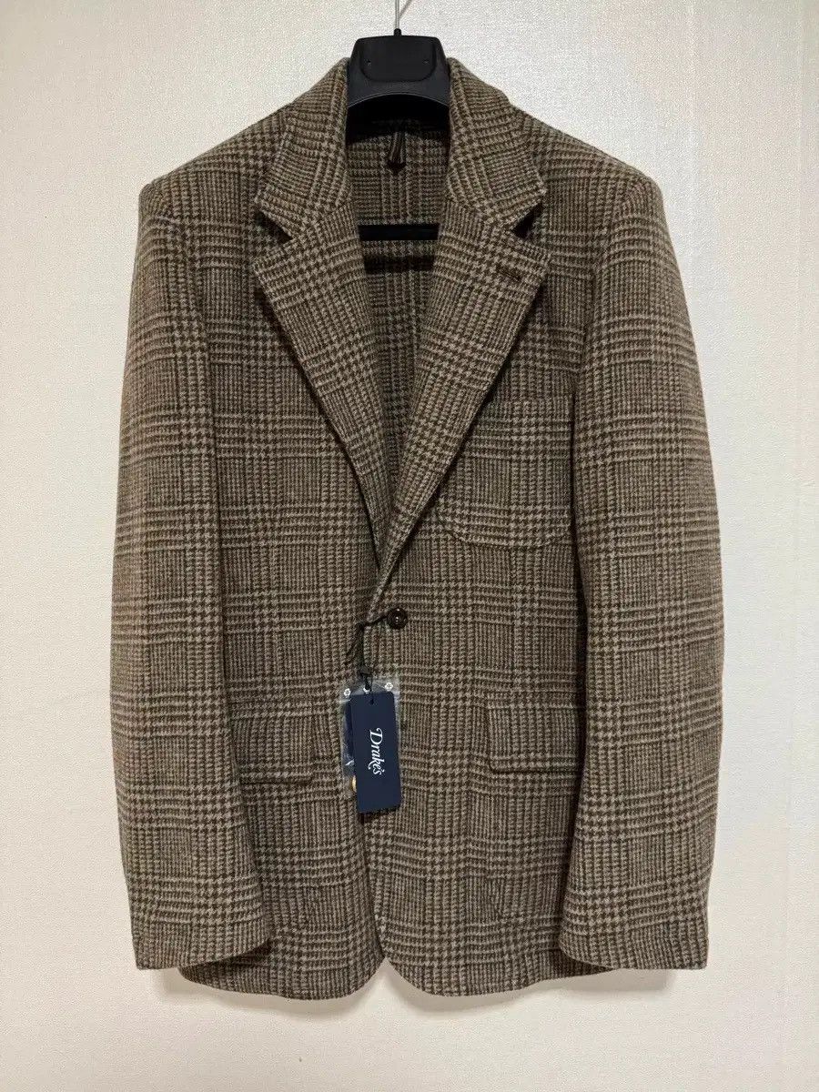 Drake's Drake's Brown Prince of Wales Tweed Games Blazer Mark 7 Size 38R - 1 Thumbnail