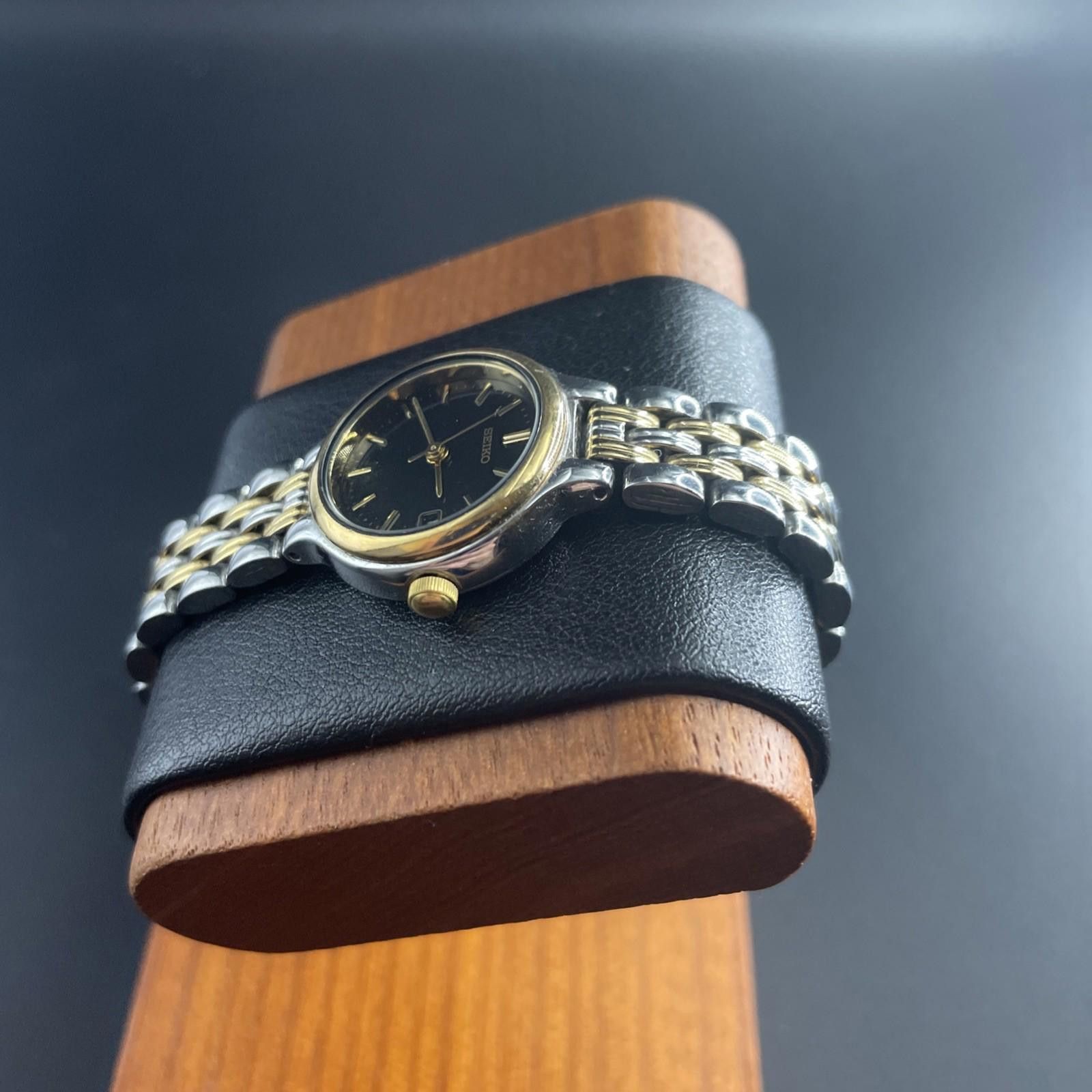 Seiko Seiko 7N82-0228 Day Silver Tone Gold Accents New Battery Size ONE SIZE - 3 Thumbnail