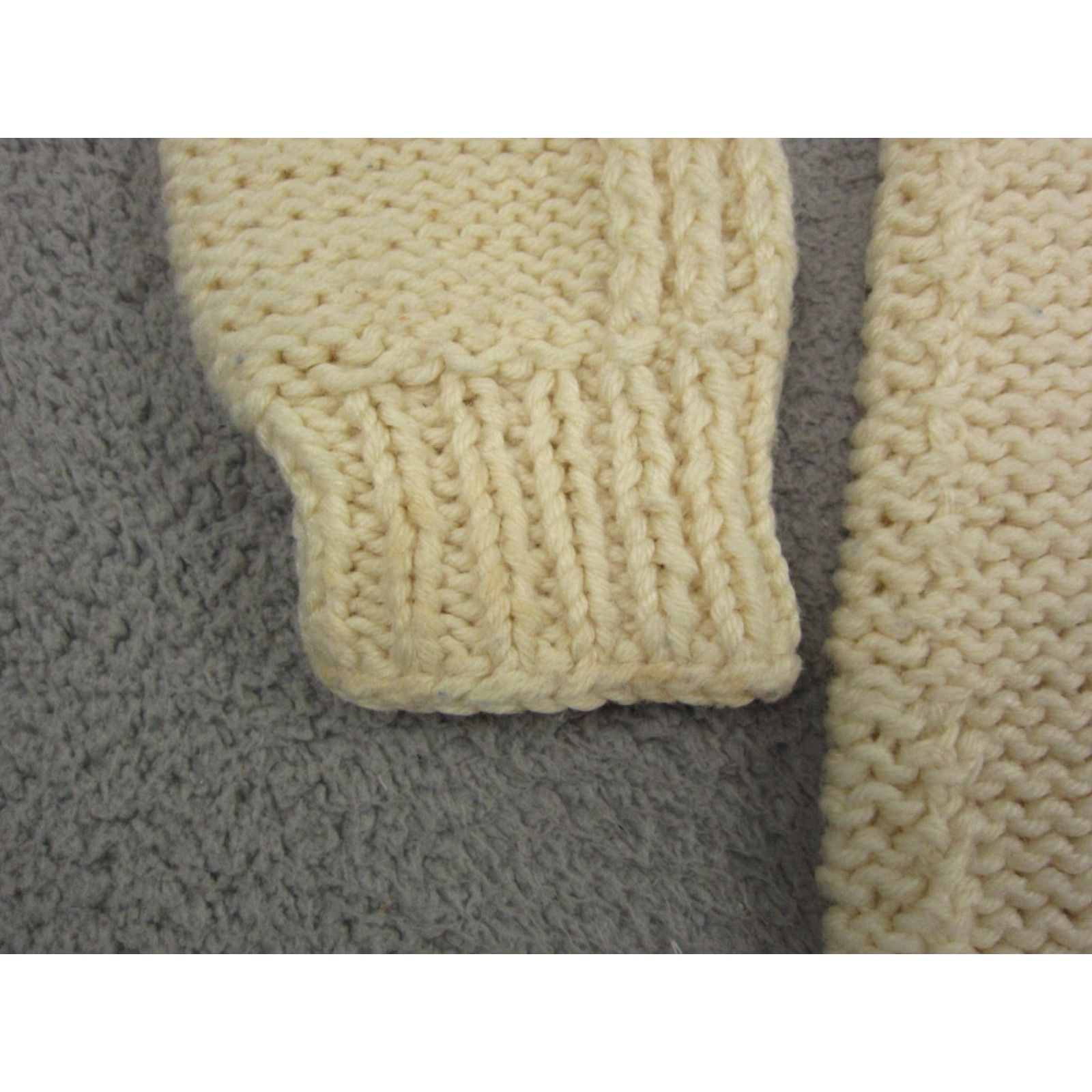 Vintage VINTAGE Wool Sweater Womens Large Ivory Wool Cable Knit Crew Neck Pullover 80s 90s USA Womens Size L / US 10 / IT 46 - 6 Thumbnail
