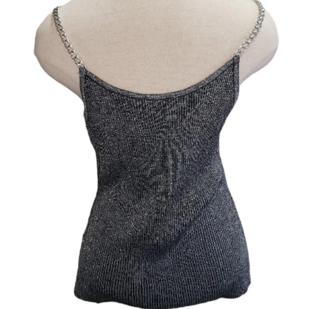 Designer CT908 NWT Chain Link Black Sweater Tank Top Size L / US 10 / IT 46 - 3 Thumbnail