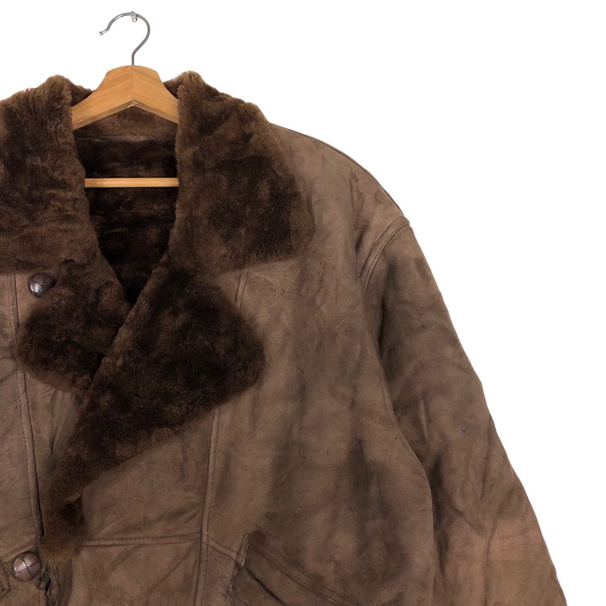 Vintage 🔥Vtg Genuine Suede Shearling Natural Peau Laine Bomber Size US M / EU 48-50 / 2 - 6 Thumbnail