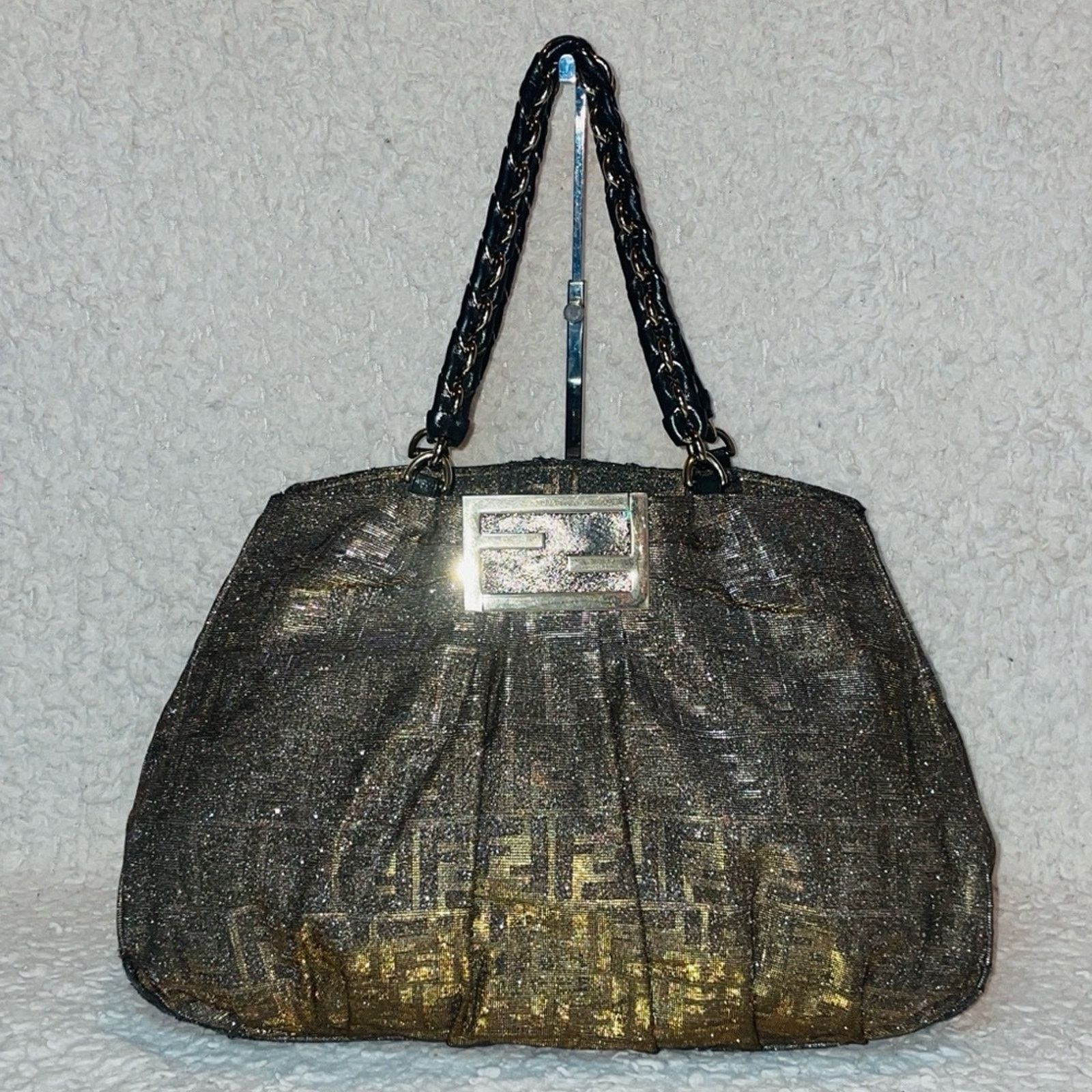Fendi Fendi Mia Metallic Zucca Lurex Large Tote Size ONE SIZE - 1 Thumbnail