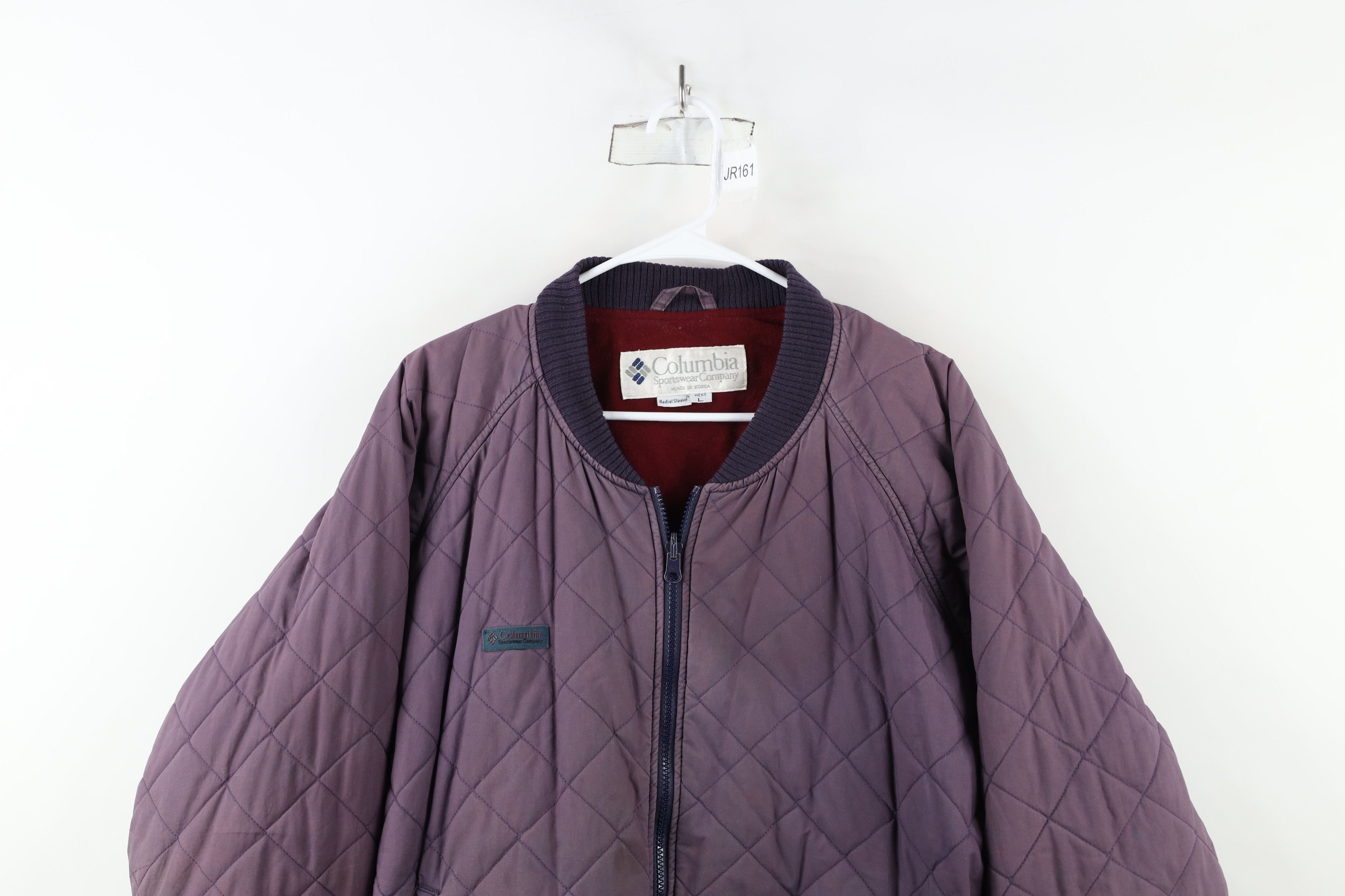 Columbia × Vintage Vintage 90s Columbia Spell Out Quilted Bomber Jacket Purple Size US L / EU 52-54 / 3 - 2 Thumbnail