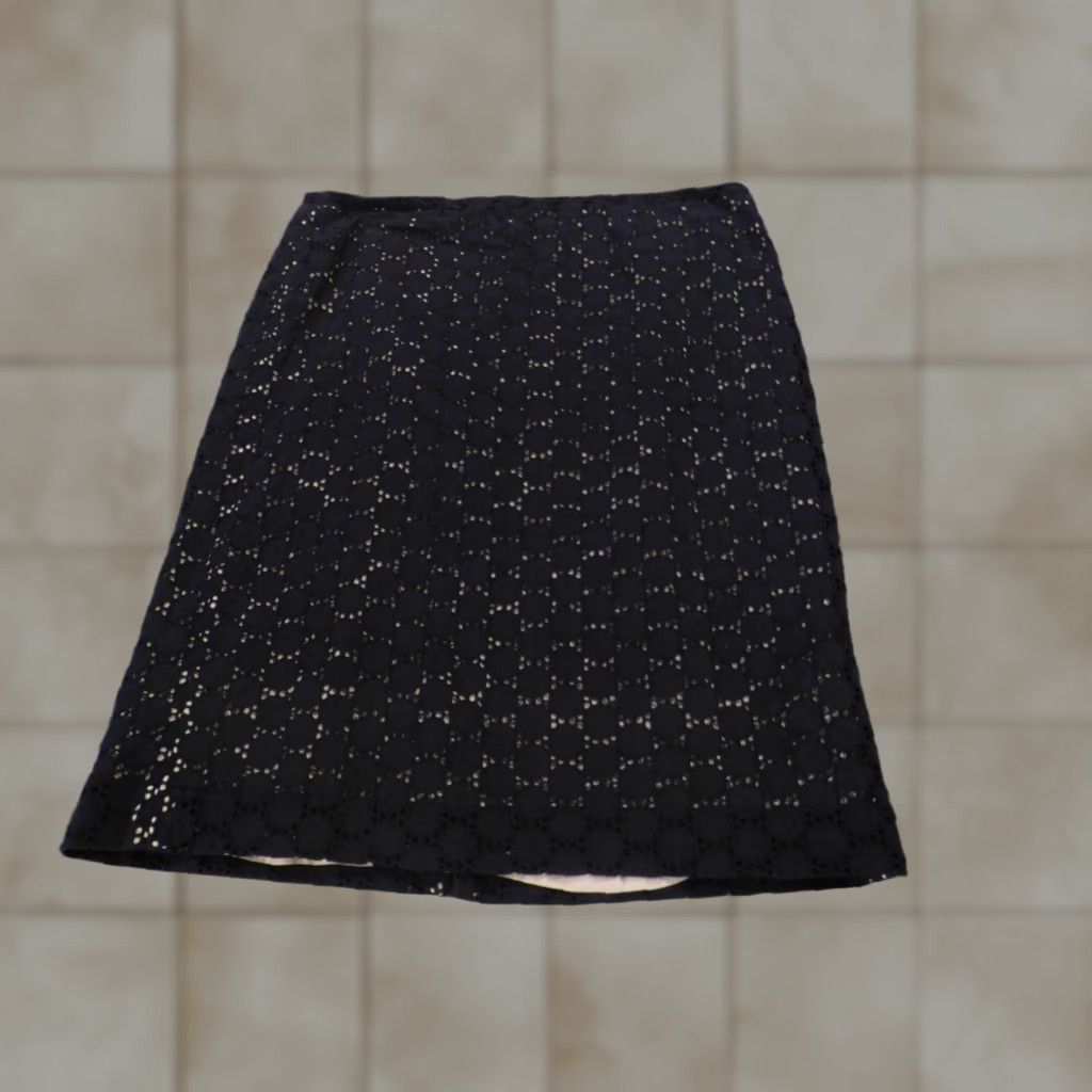 Loft LOFT Skirt A-Line Short Polka Dot Lined Zip Women 6 Blue Red Cotton Knit Pattern Polka Dot Casual Vintage No Size 28" / US 6 / IT 42 - 1 Thumbnail