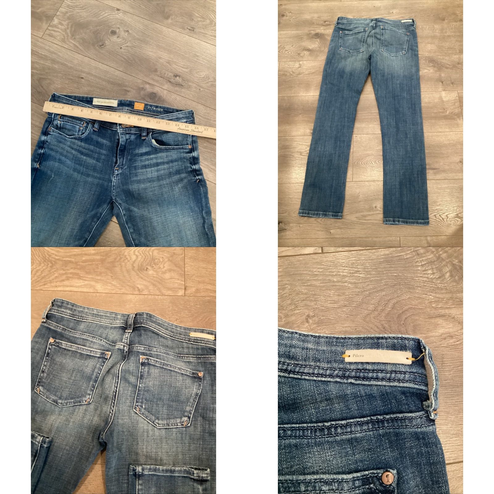 Anthropologie ANTHROPOLOGIE Pilcro & Fit Hyphen Lettermen Denim Jeggings Size 27 Blue Women's Size 27" / US 4 / IT 40 - 8 Thumbnail