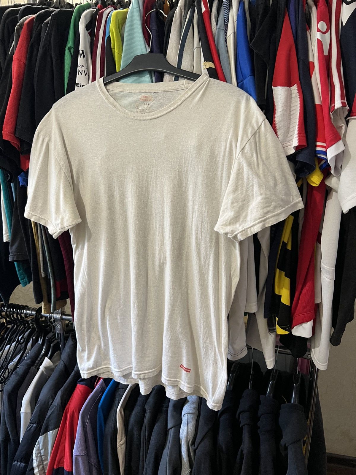 Hanes × Supreme × Vintage VINTAGE WHITE BLANK SUPREME & HANES AOP T SHIRT SIZE M Size US M / EU 48-50 / 2 - 2 Thumbnail