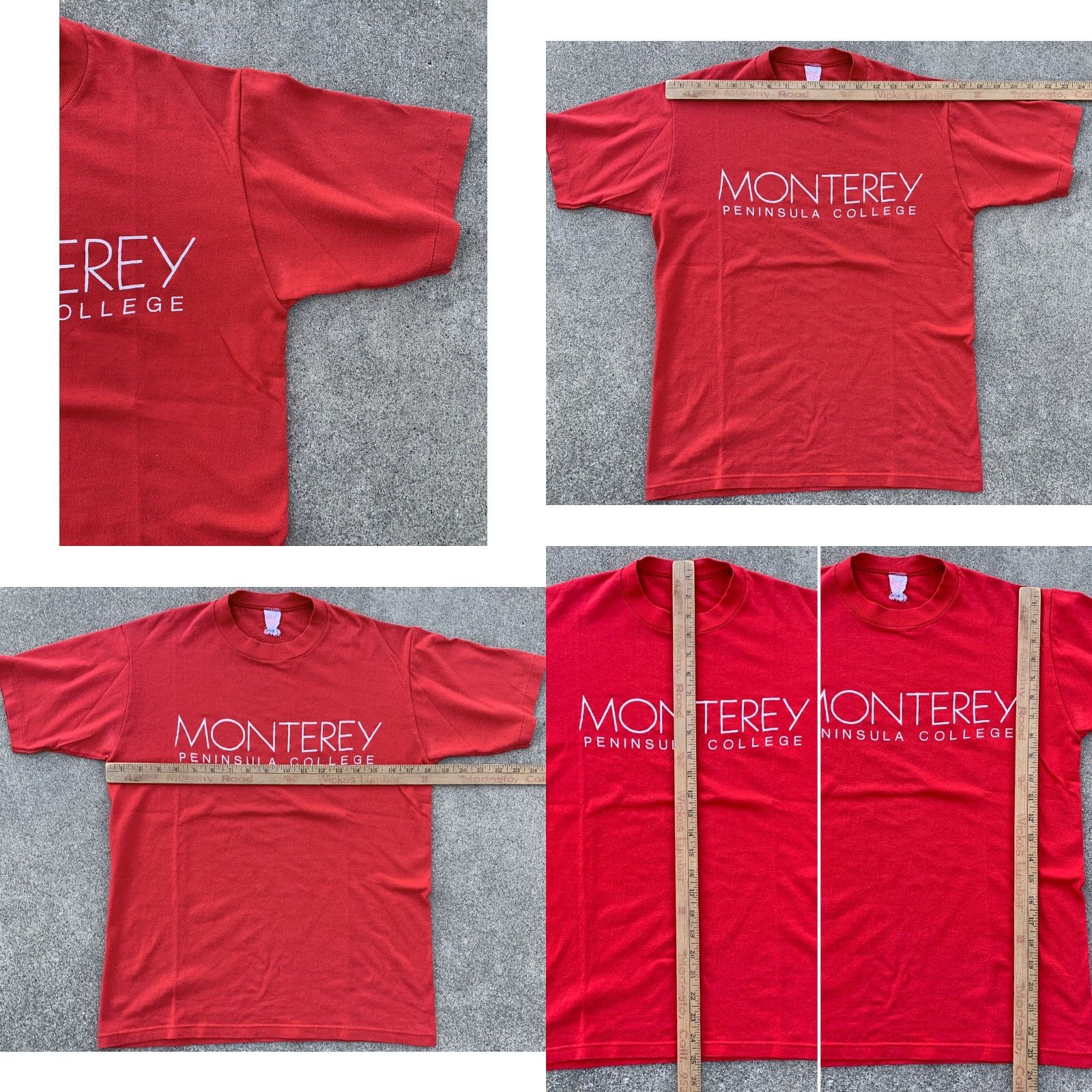 Vintage VINTAGE Monterey Bay Peninsula College Single Stitch T Shirt Graphic Tee Size M Red Men Shirt Size US M / EU 48-50 / 2 - 11 Thumbnail