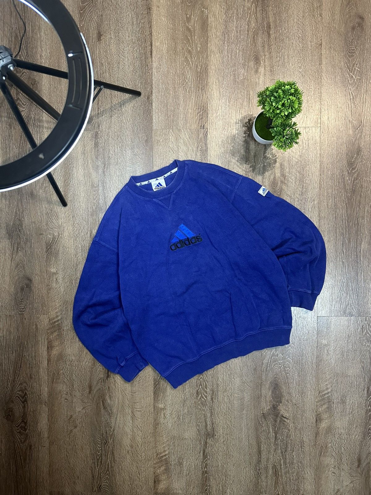 Adidas × Vintage Vintage Adidas Sweatshirt Big Logo Y2K Size US L / EU 52-54 / 3 - 1 Thumbnail
