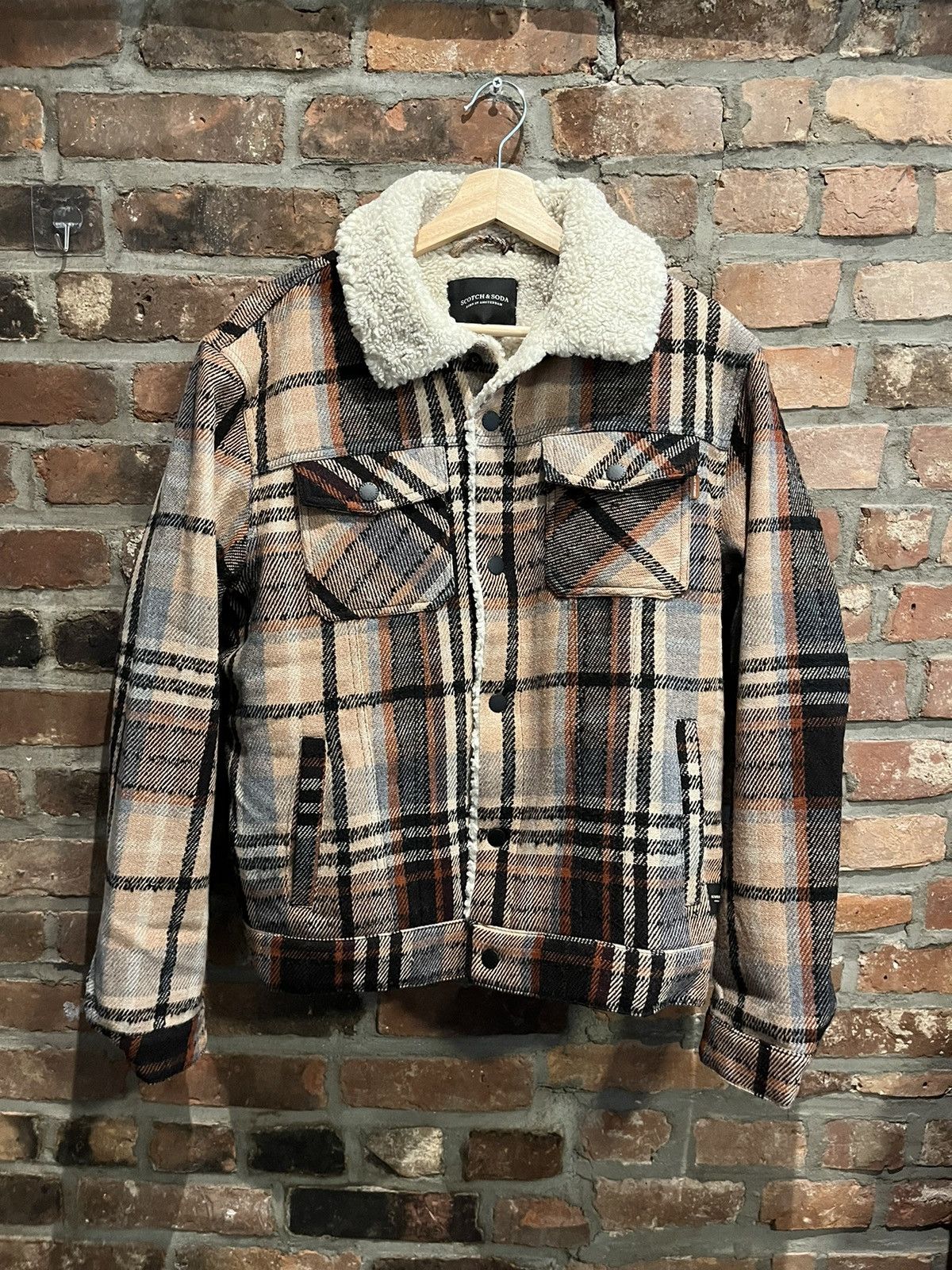 Faux shearling lined jacked