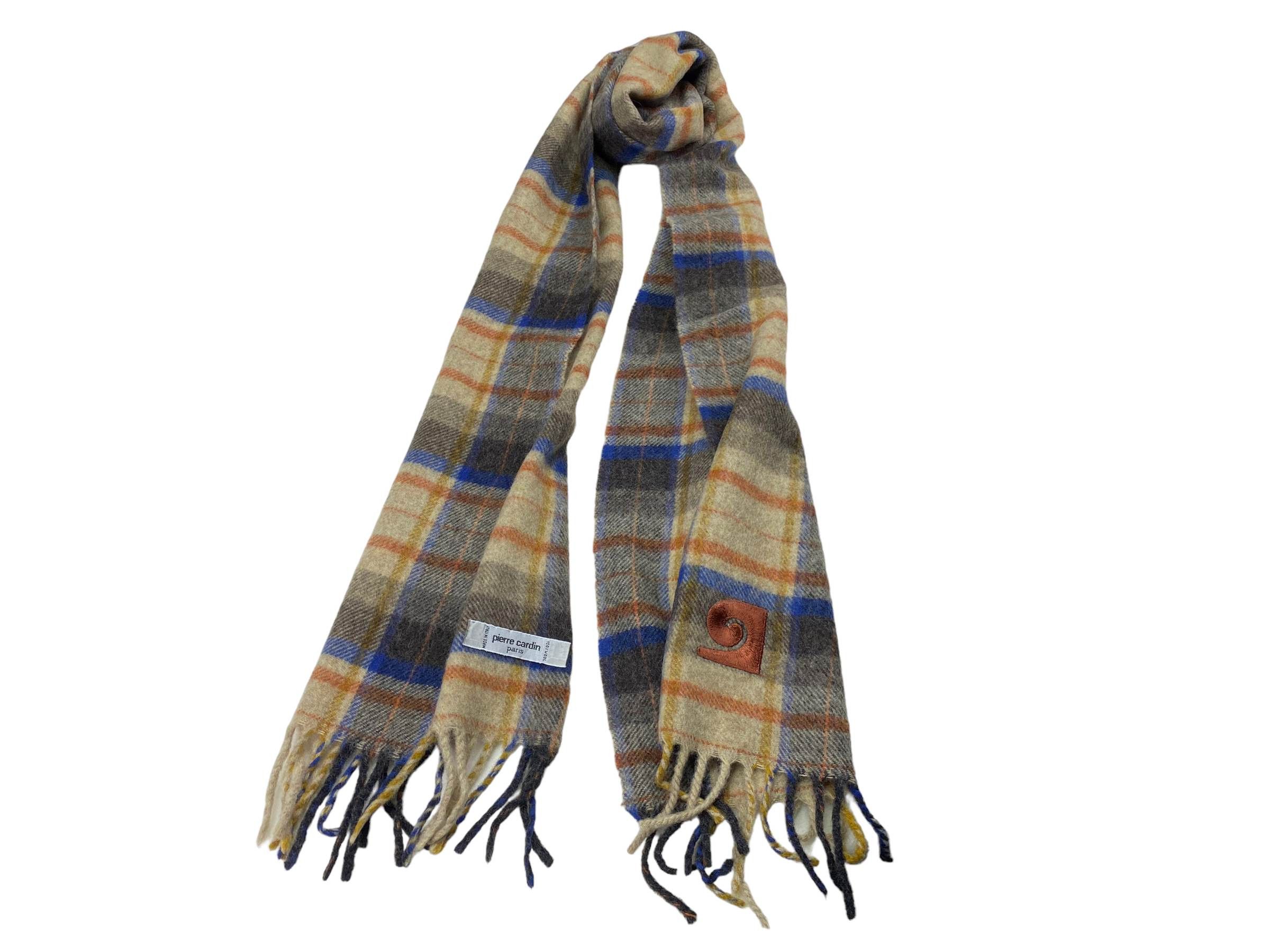 Pierre Cardin × Vintage Pierre Cardin Paris Pure Wool Checkered Vintage Scarf Size ONE SIZE - 1 Thumbnail