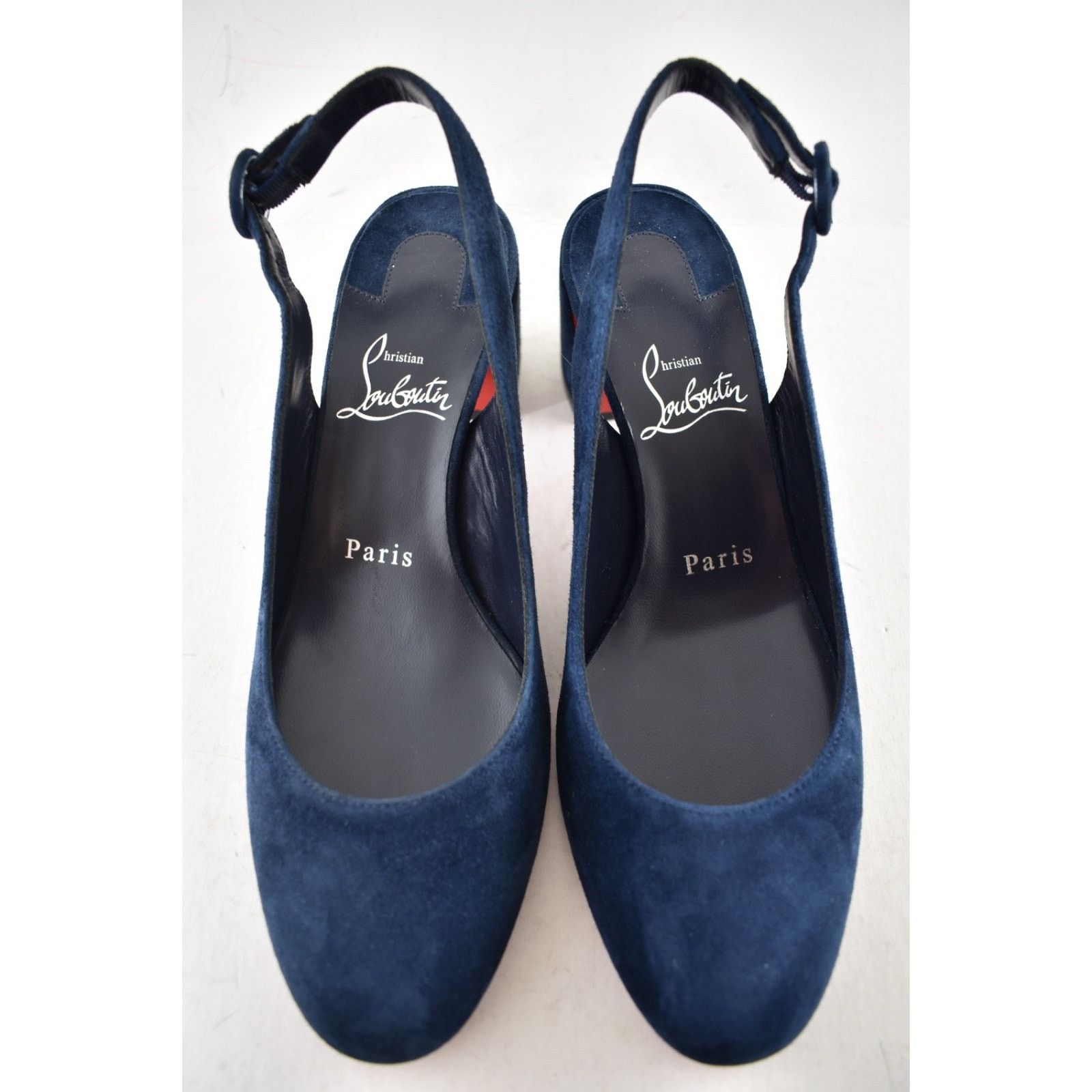 Christian Louboutin Christian Louboutin So Jane Sling 55 Marine Blue Heel 36 Size US 5 / IT 35 - 6 Thumbnail