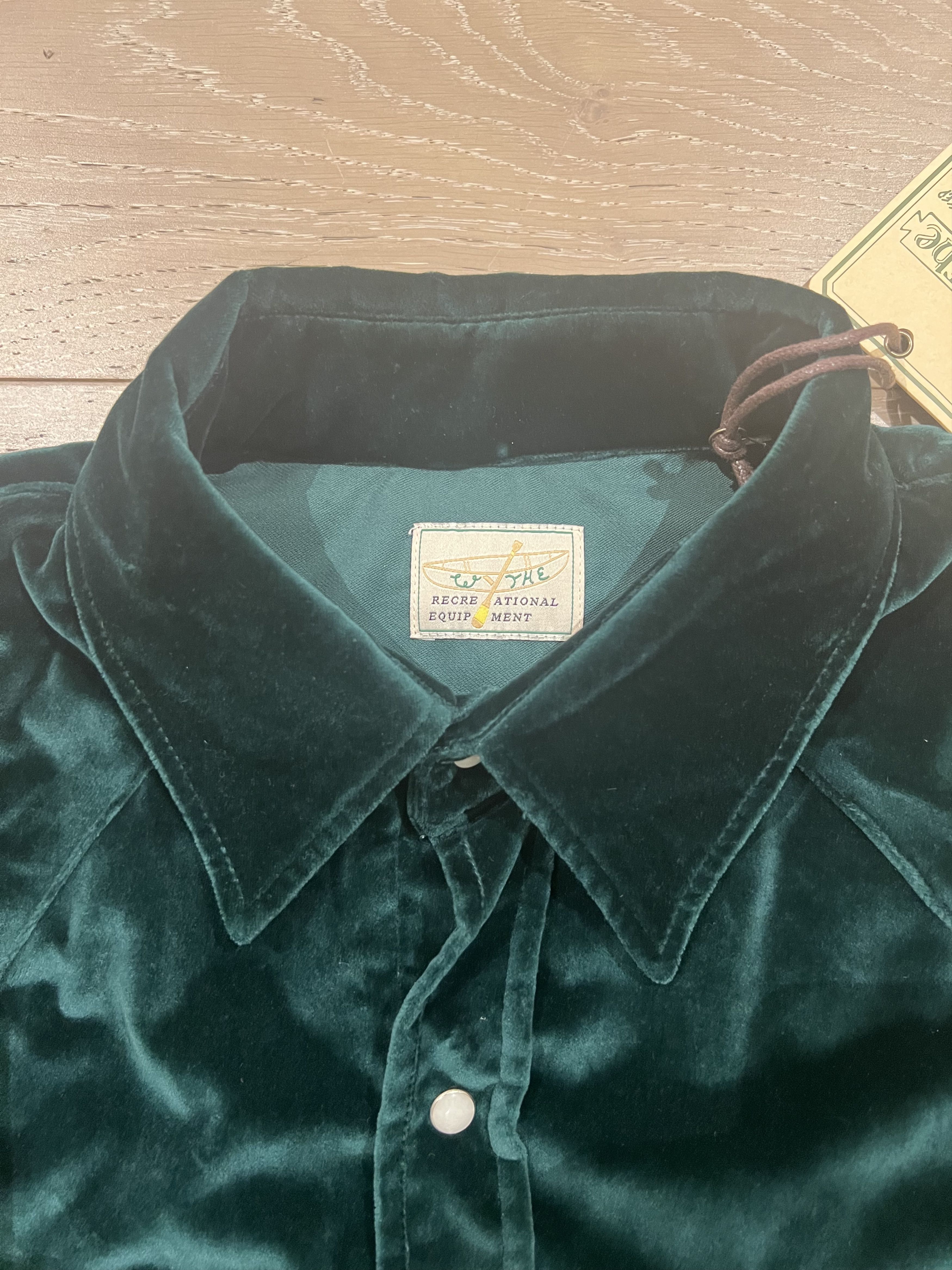 WYTHE 💚 Wythe Velvet Pearlsnap Shirt Pine Green Large NEW Size US L / EU 52-54 / 3 - 7 Thumbnail