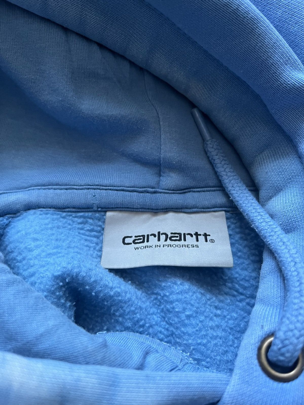 Carhartt Distressed Carhartt WIP Chase Hoodie in Baby Blue Custom M Size US M / EU 48-50 / 2 - 9 Thumbnail