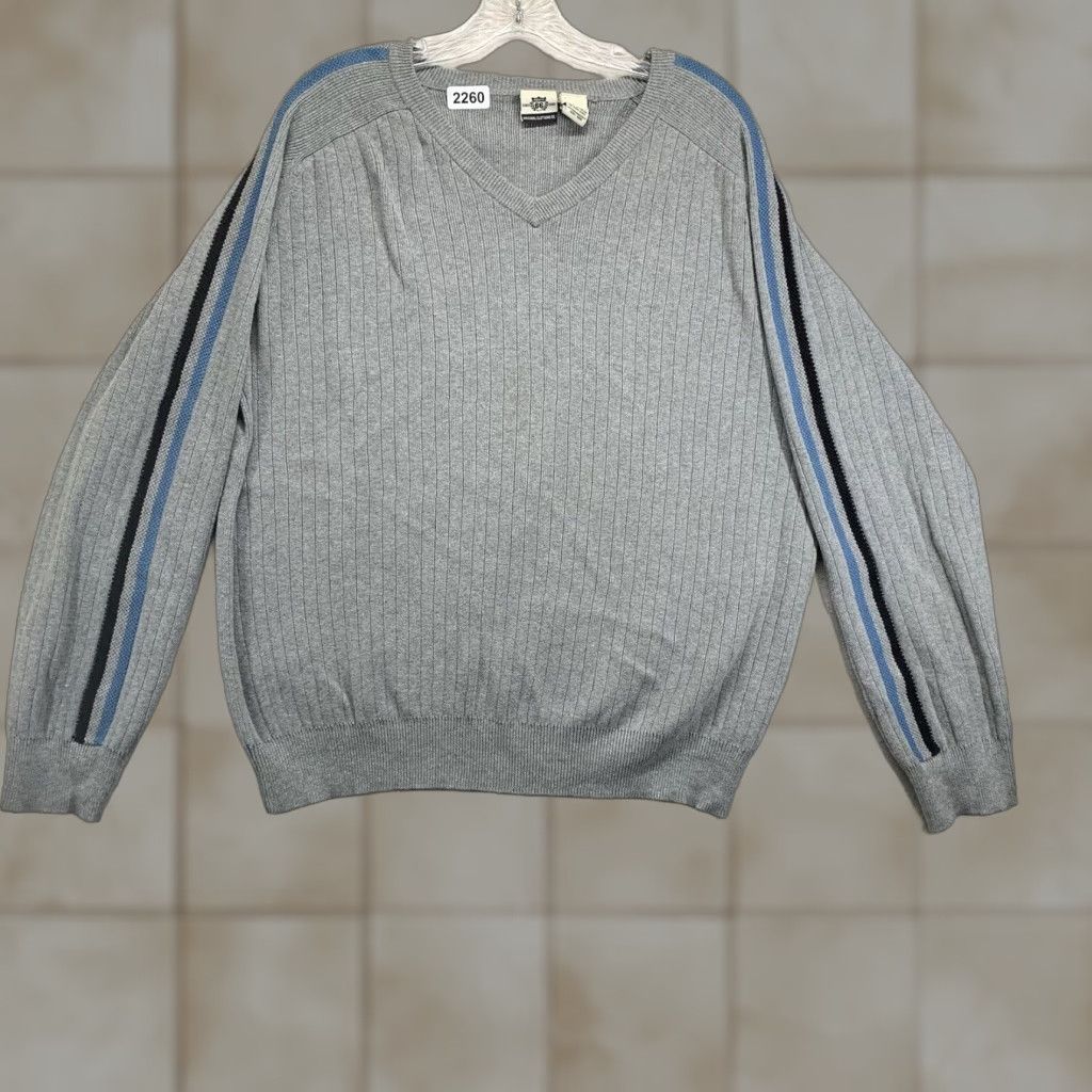 Route 66 VINTAGE Route 66 Sweater Mens Large Knit Jumper Casual 90s Sport Striped Sleeve Gray Size US L / EU 52-54 / 3 - 1 Thumbnail