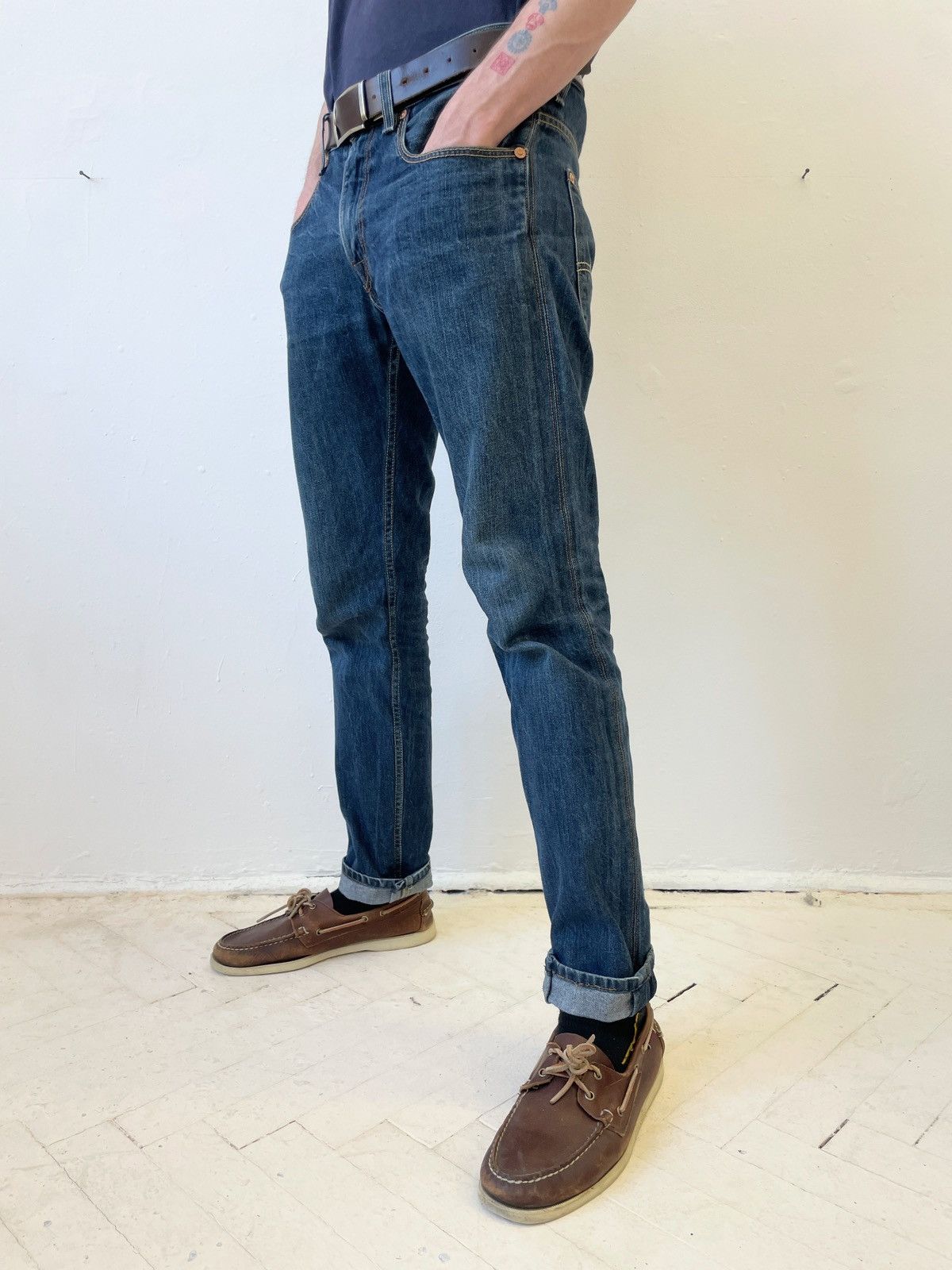 Levi's Title: Levis 514 Dark Wash Denim Jeans W34 Heritage Fade Size US 34 / EU 50 - 4 Thumbnail