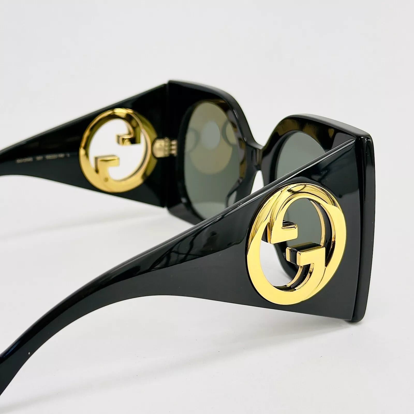 Gucci GUCCI 1254 Black Gold Logo Gg1254S Oversized Mask Flat 001 Size ONE SIZE - 3 Thumbnail