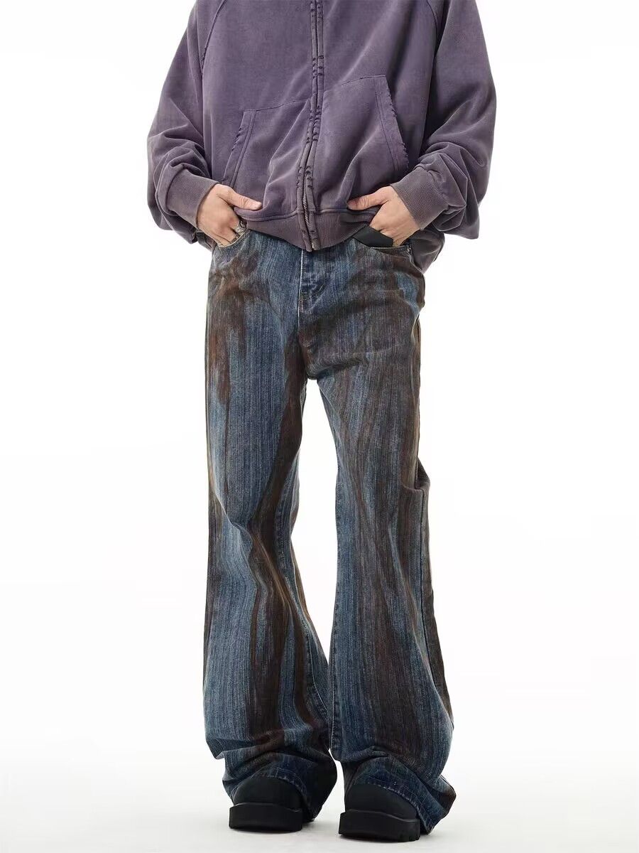 Japanese Brand × Jean Vintage Dirty Dye Micro Flare Baggy Jeans Size US 32 / EU 48 - 3 Thumbnail