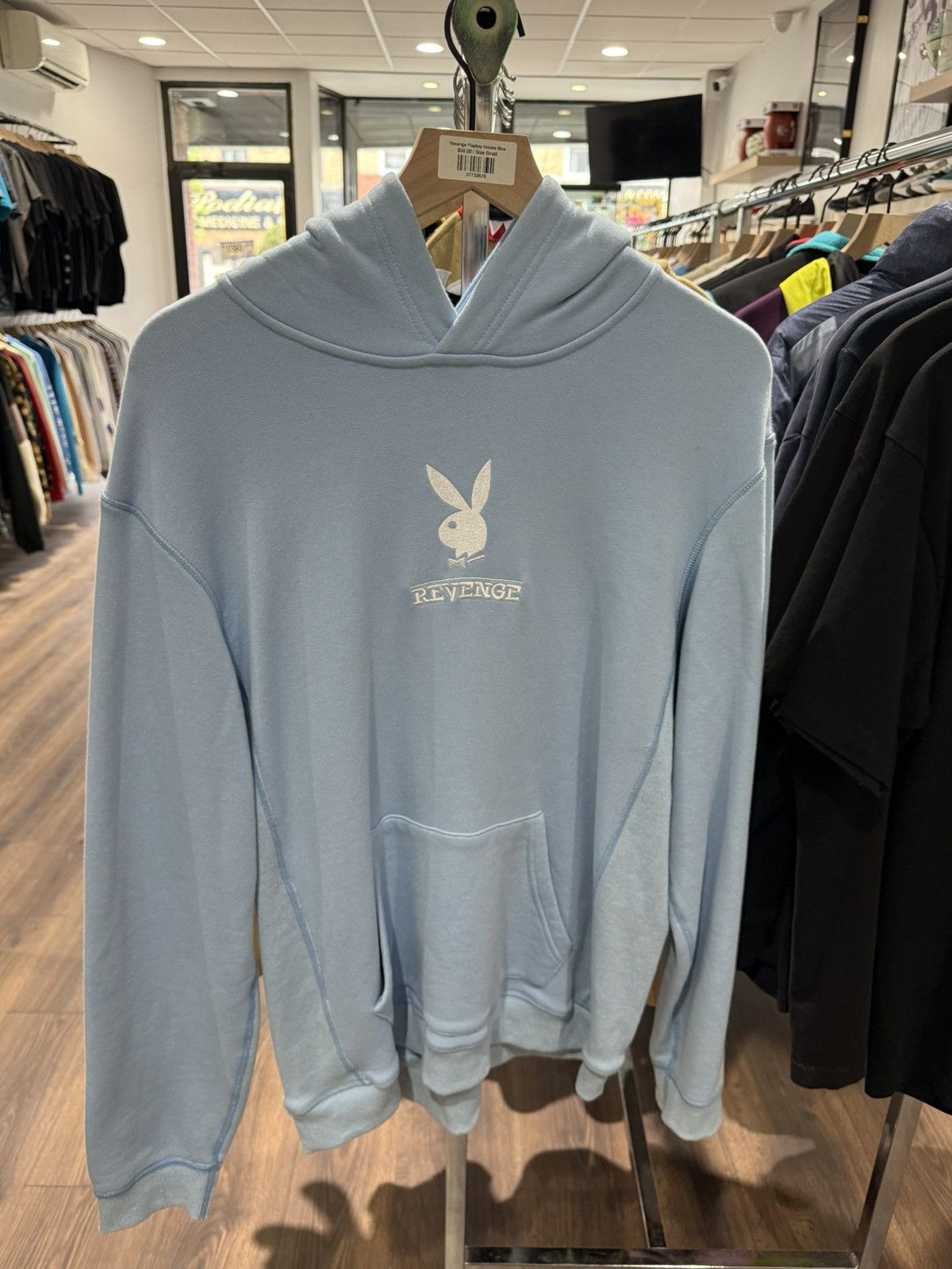 Playboy × Revenge Revenge x Playboy Embroidered Hoodie Baby Blue