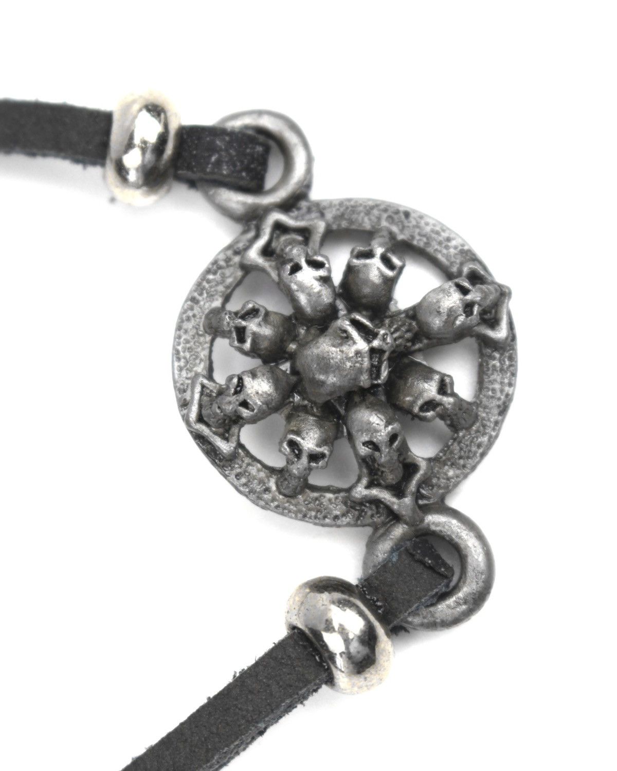 Hysteric Glamour 2000S JAPANESE MADE GOTHIC MULTI-SKULL LEATHER BRACELET Size ONE SIZE - 2 Thumbnail