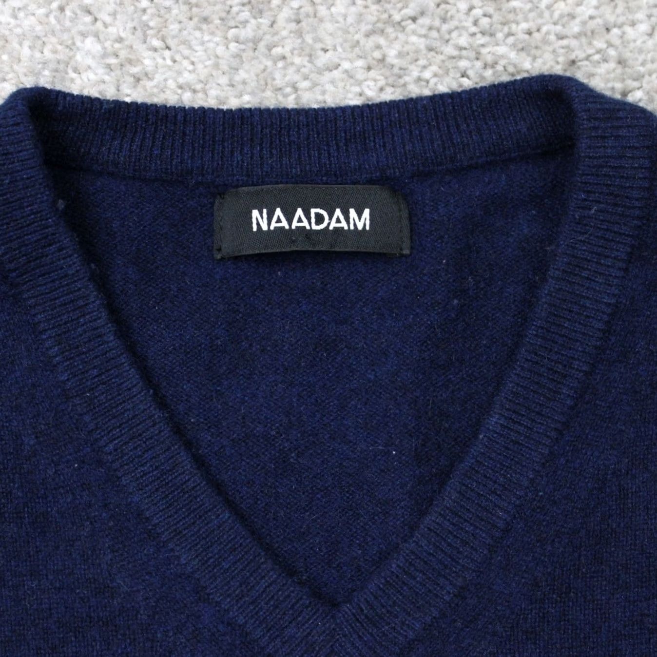NAADAM Naadam Mens XS Blue 100% Cashmere V-Neck Long Sleeve Pullover Sweater Size US XS / EU 42 / 0 - 5 Thumbnail