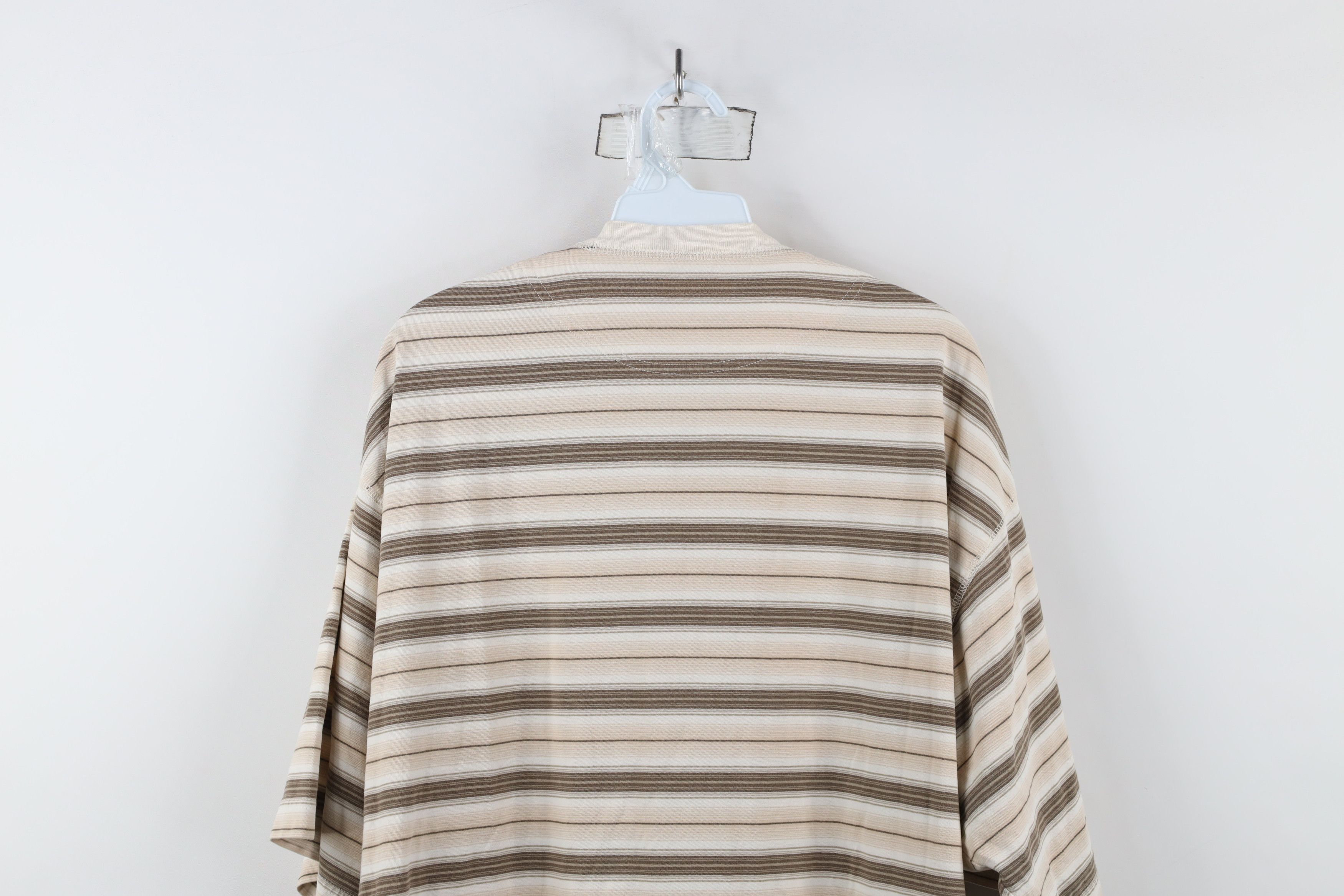 Vintage Vintage 90s Streetwear Striped Short Sleeve Henley T-Shirt Size US L / EU 52-54 / 3 - 11 Thumbnail