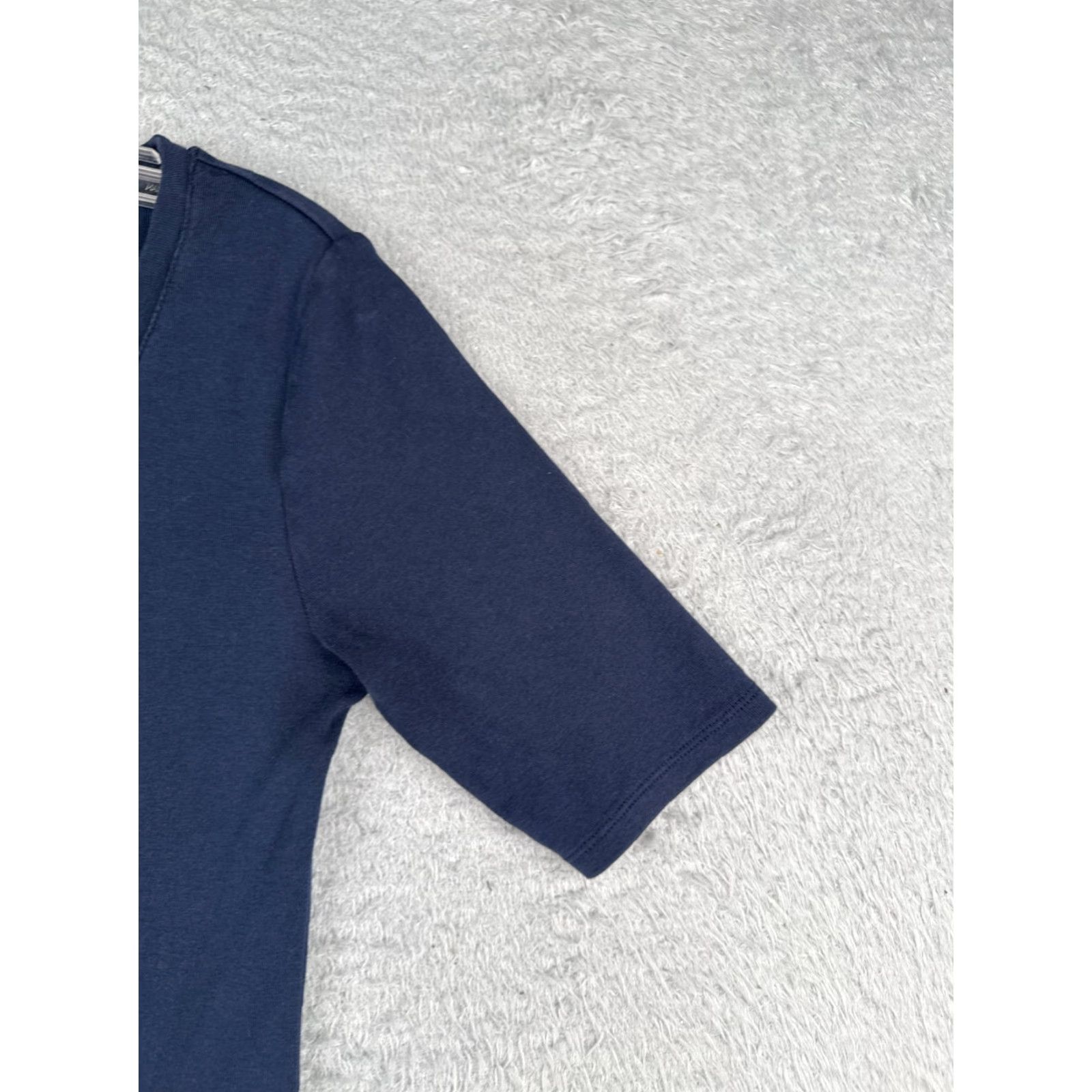 Tommy Hilfiger Tommy Hilfiger Shirt Women Medium Blue Short Sleeve Scoop Neck Cotton Blend Polo Casual Workwear Embroidered Size M / US 6-8 / IT 42-44 - 2 Thumbnail