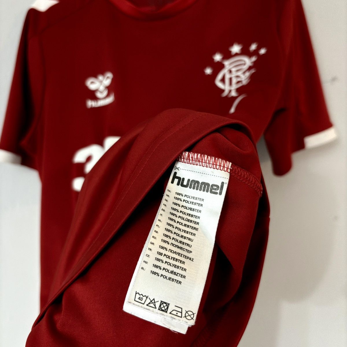 Hummel 2019 2020 Rangers Glasgow Third Kit Hummel Soccer Jersey Red Size US M / EU 48-50 / 2 - 6 Thumbnail